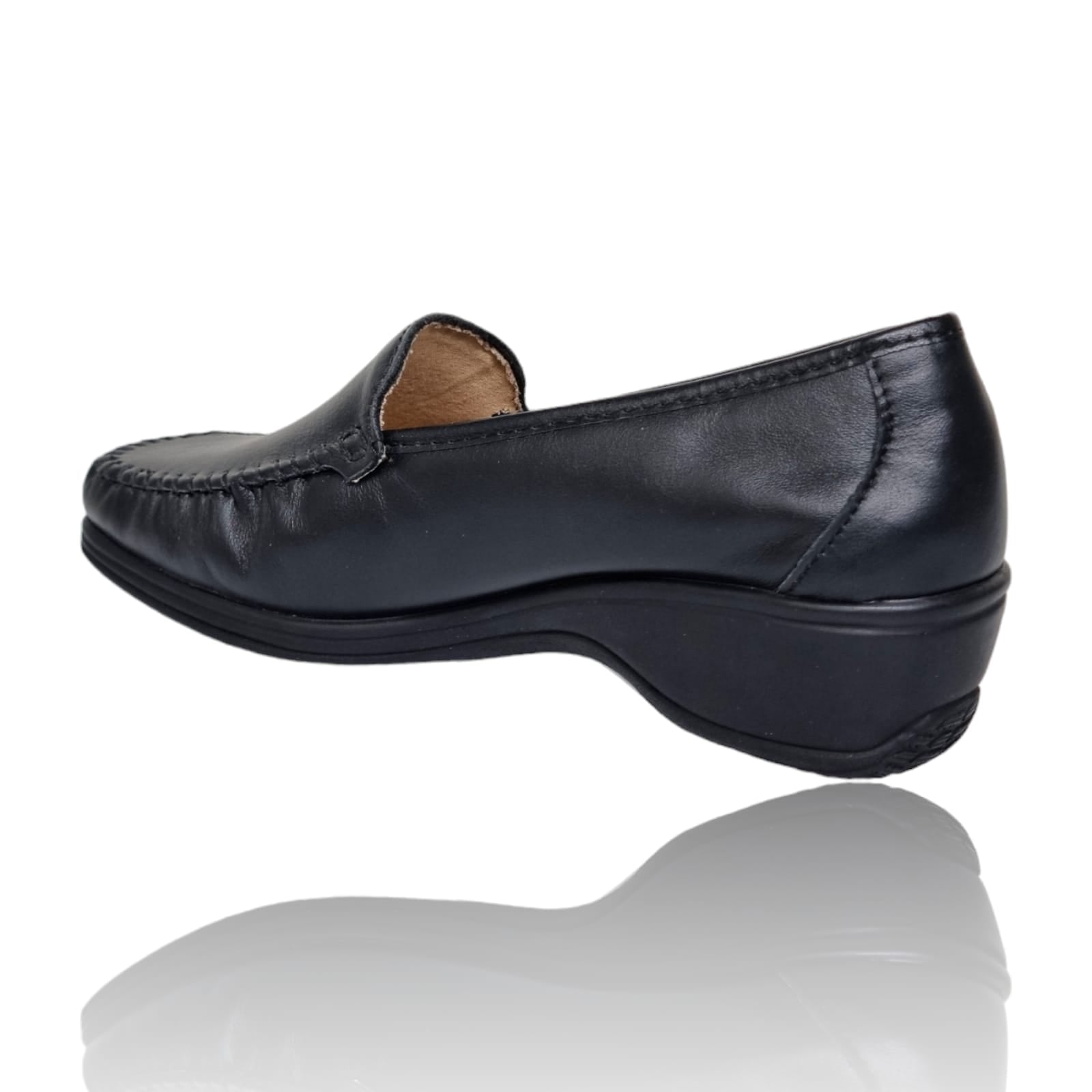Pantofi Damă Casual Confort Din Piele Neagră 25275