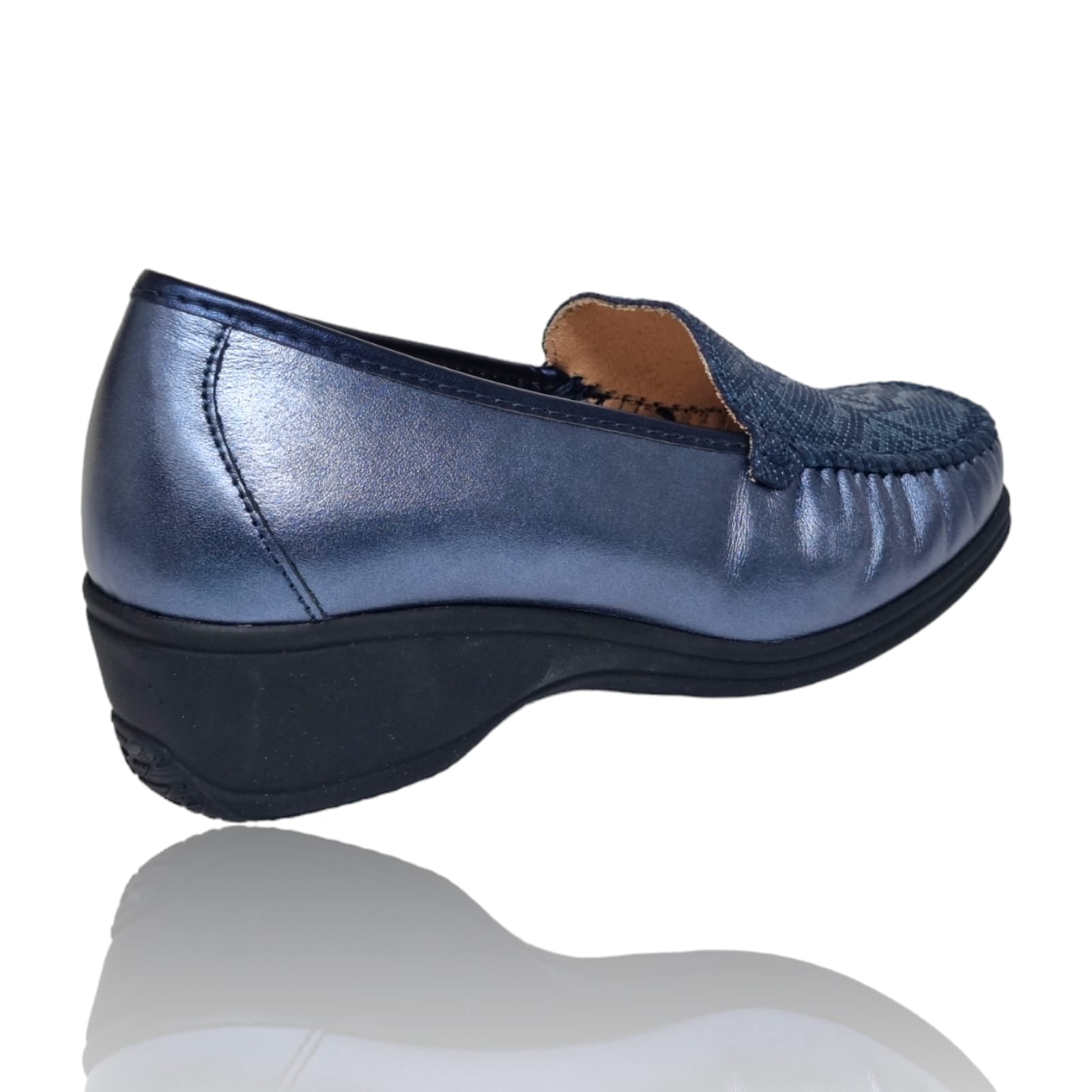 Pantofi Damă Casual Confort Din Piele Naturală Blue 25277
