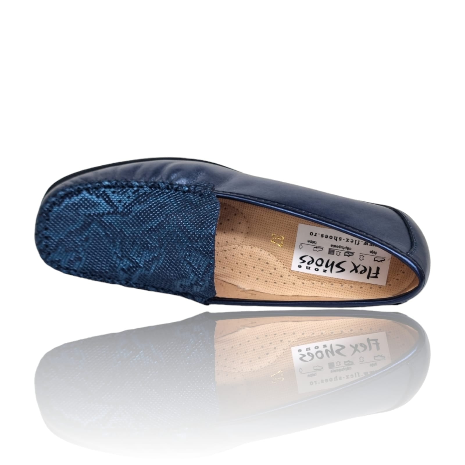 Pantofi Damă Casual Confort Din Piele Naturală Blue 25277