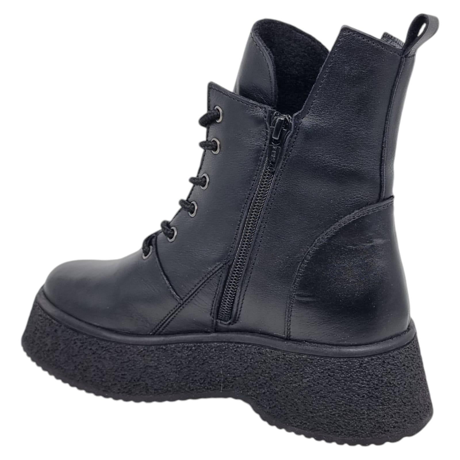 Ghete Damă Casual Din Piele Naturală Neagră 30328