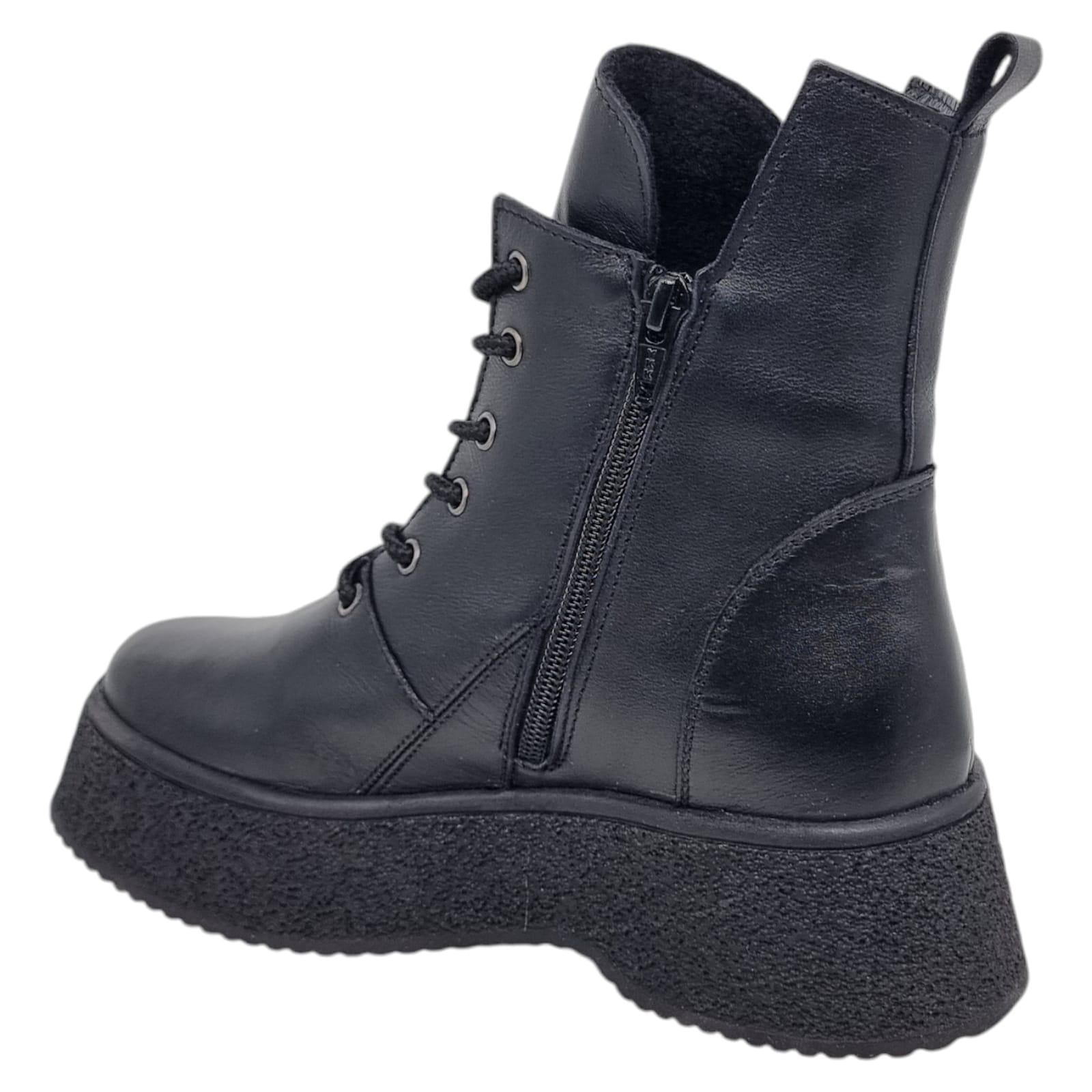 Ghete Damă Casual Din Piele Naturală Neagră 30328