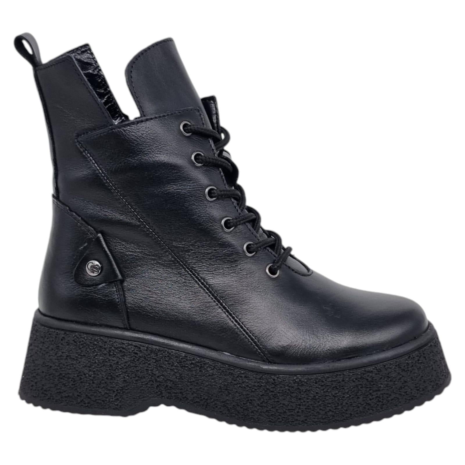 Ghete Damă Casual Din Piele Naturală Neagră 30328