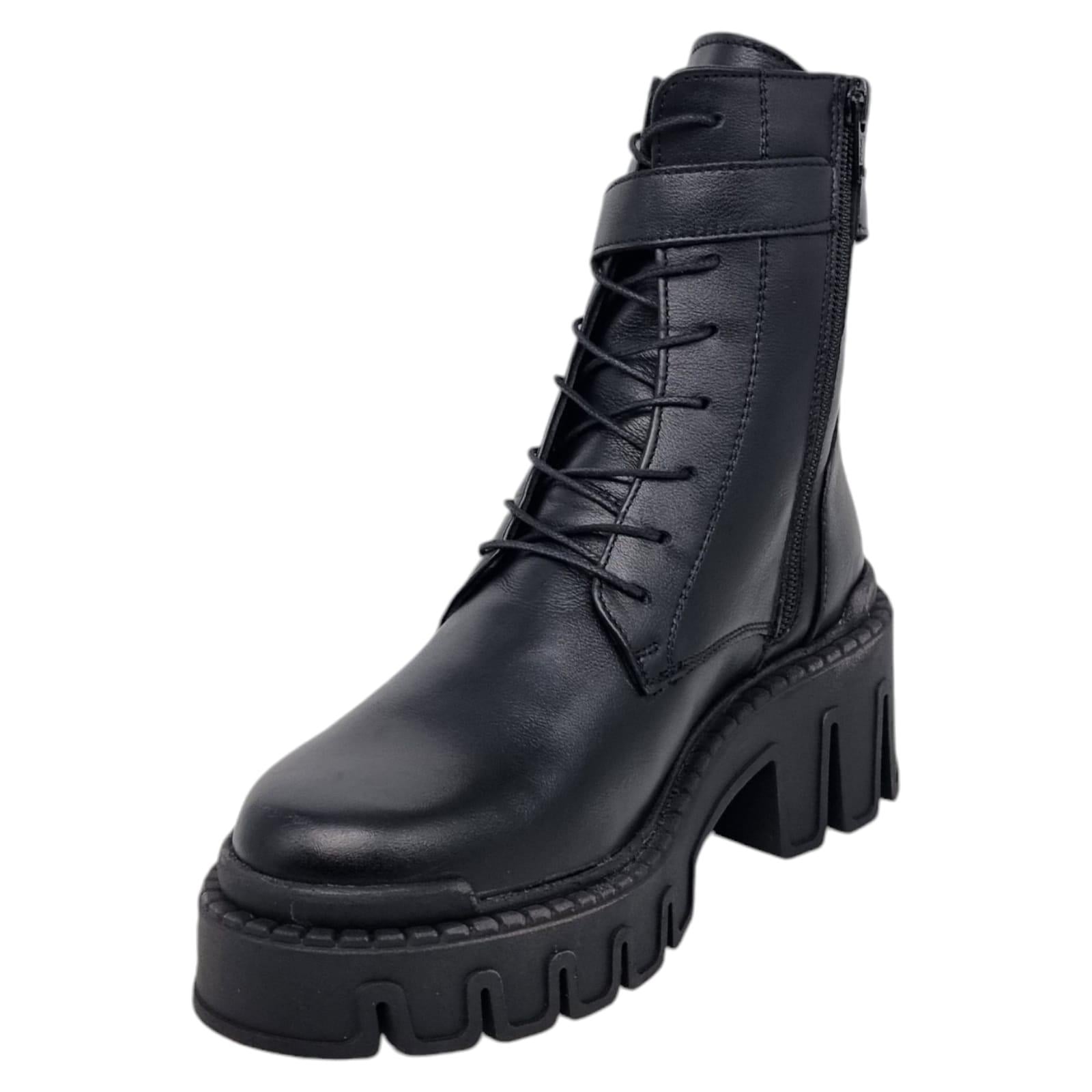 Ghete Damă Casual Din Piele Naturală Neagră 30329