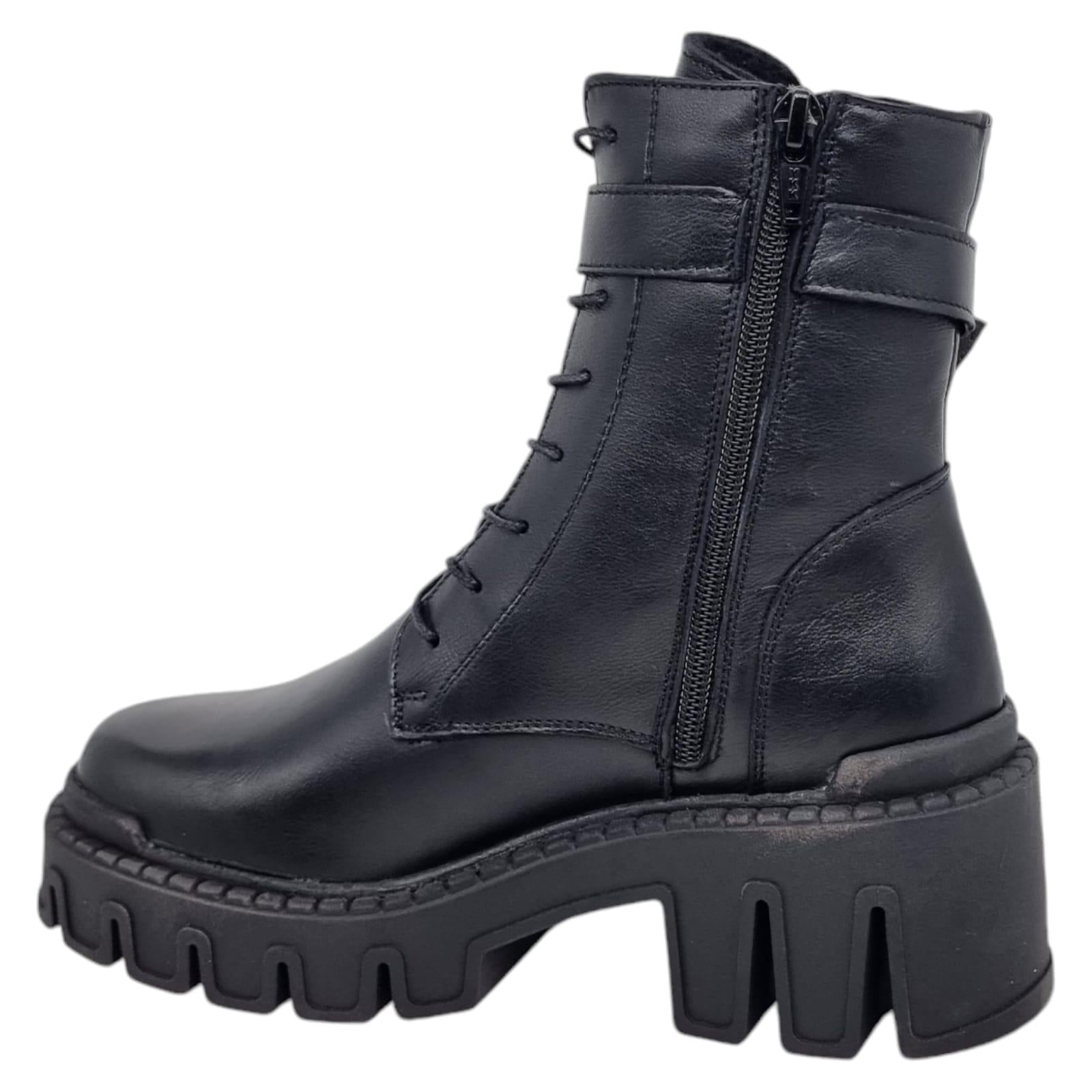 Ghete Damă Casual Din Piele Naturală Neagră 30329