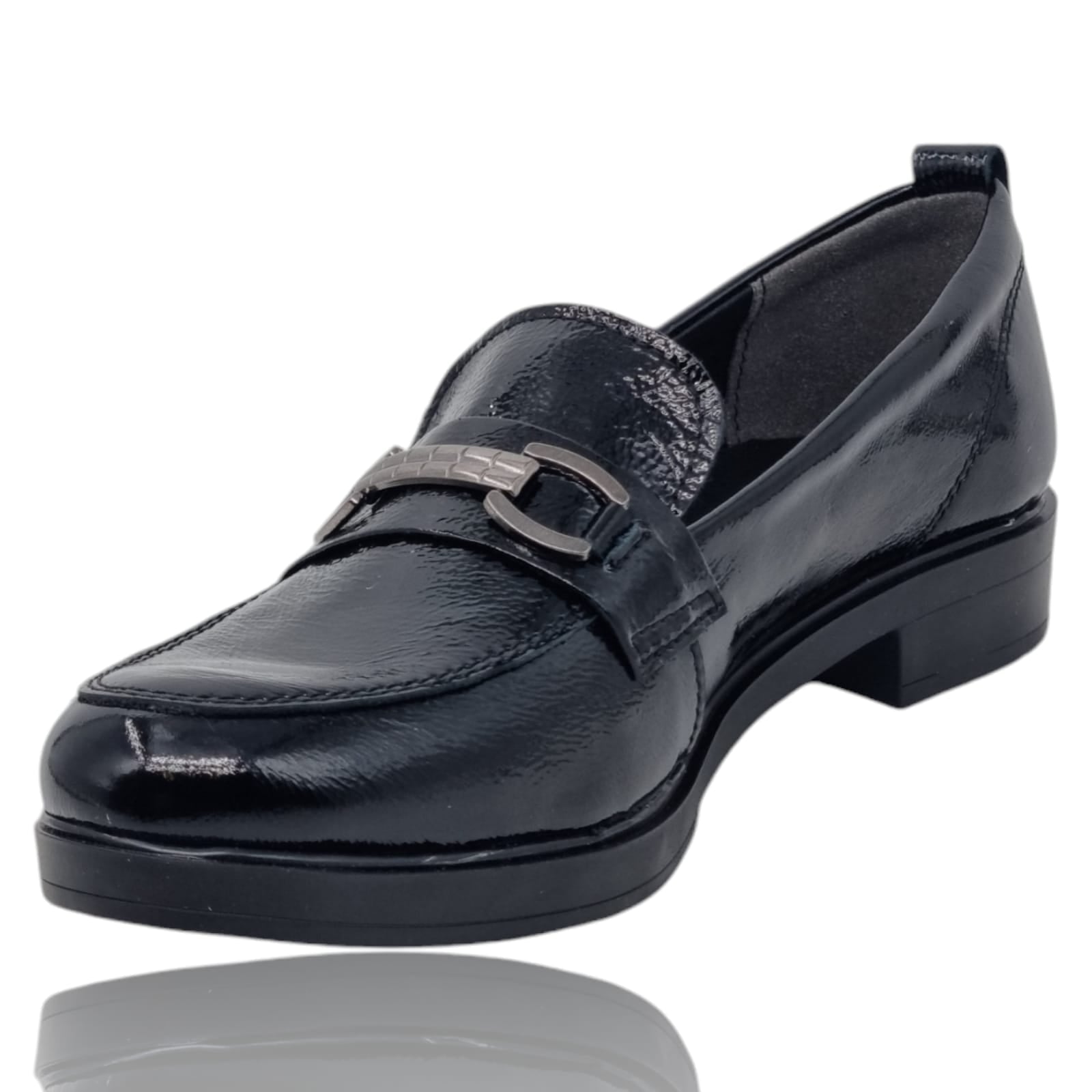 Pantofi Damă Casual Confort Din Piele Naturala Neagra 25345
