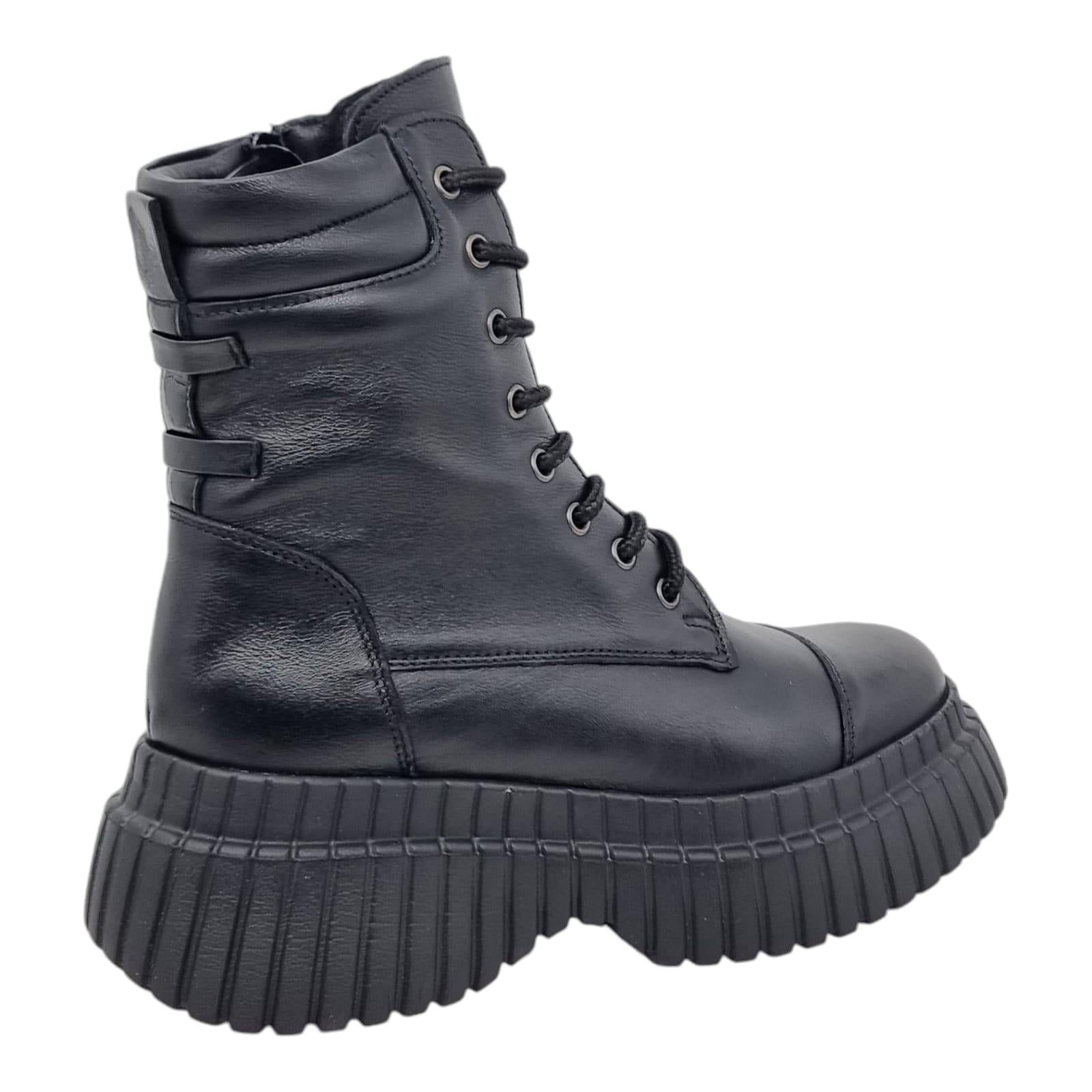 Ghete Damă Casual Din Piele Naturală Neagră 30334