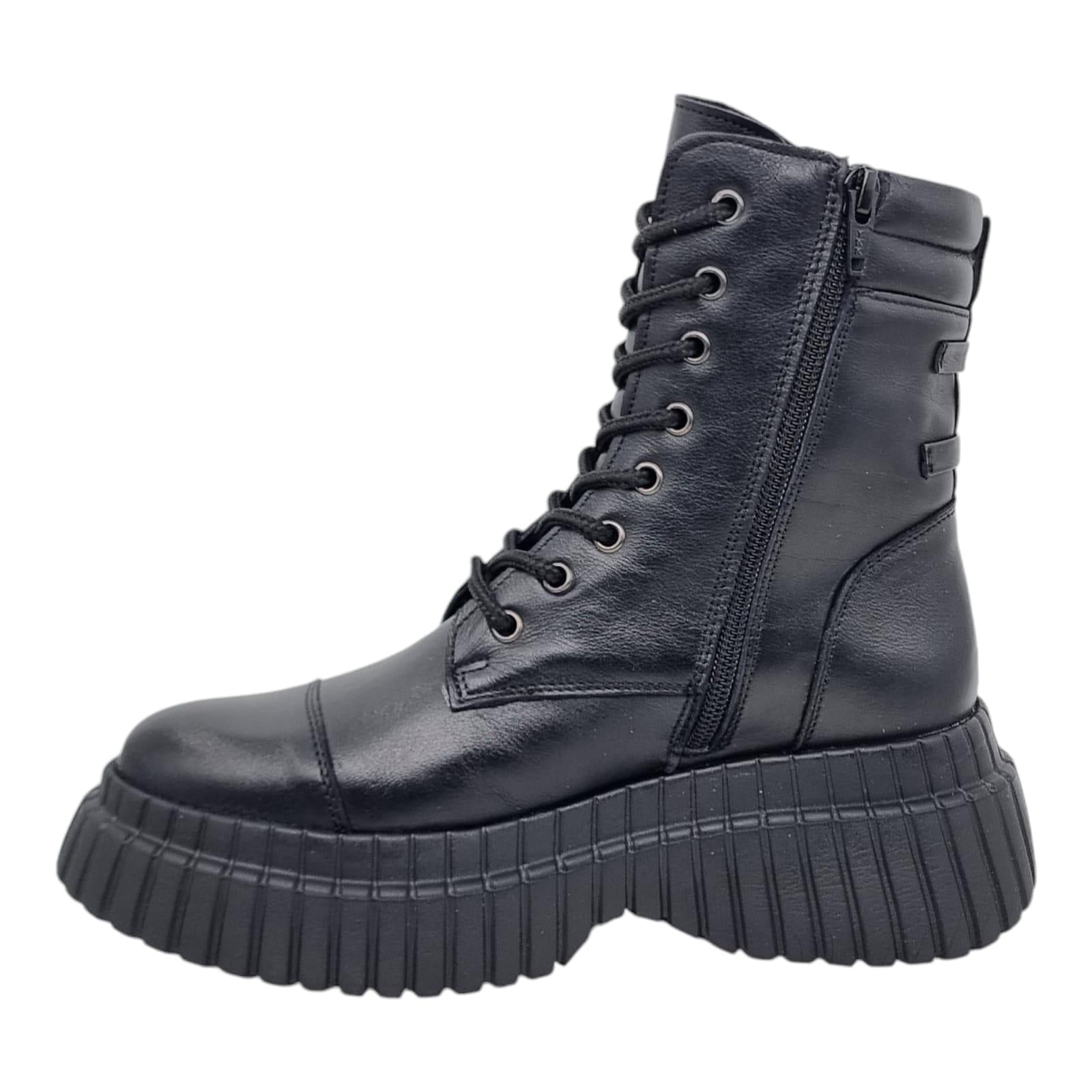 Ghete Damă Casual Din Piele Naturală Neagră 30334