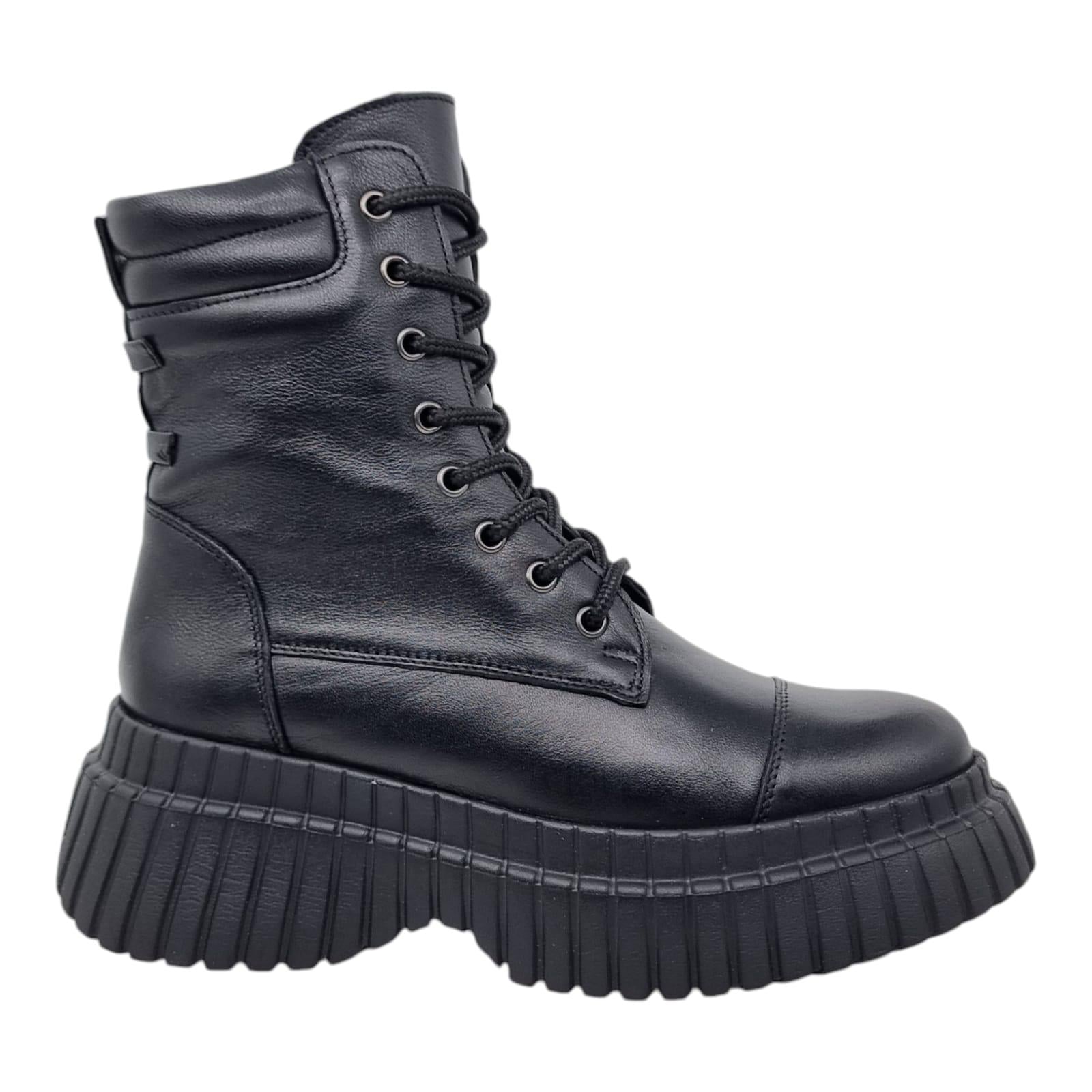 Ghete Damă Casual Din Piele Naturală Neagră 30334
