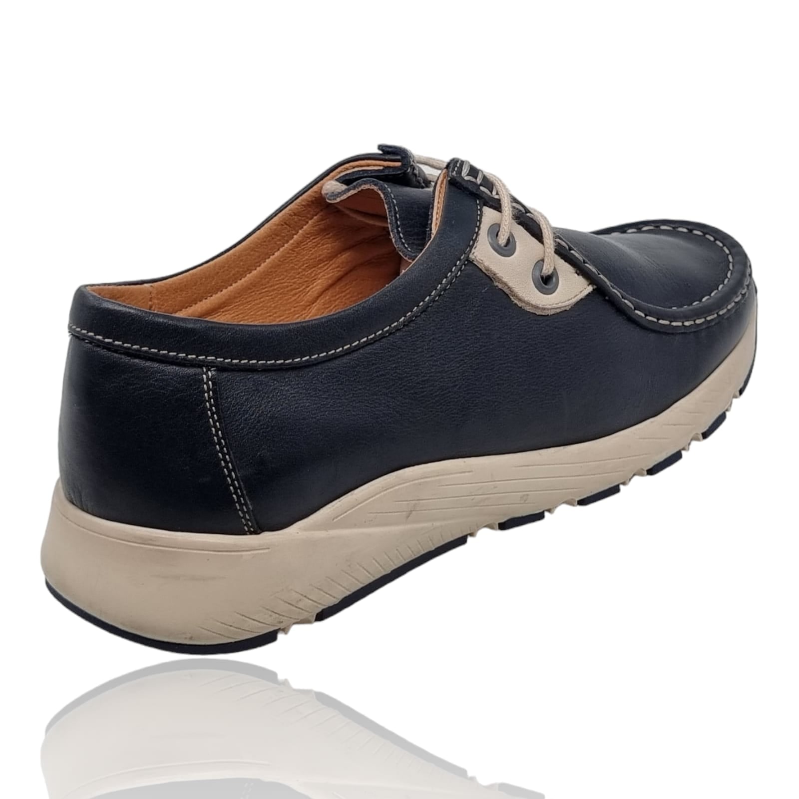 Pantofi Damă Casual Confort Din Piele Naturala Blue 25314