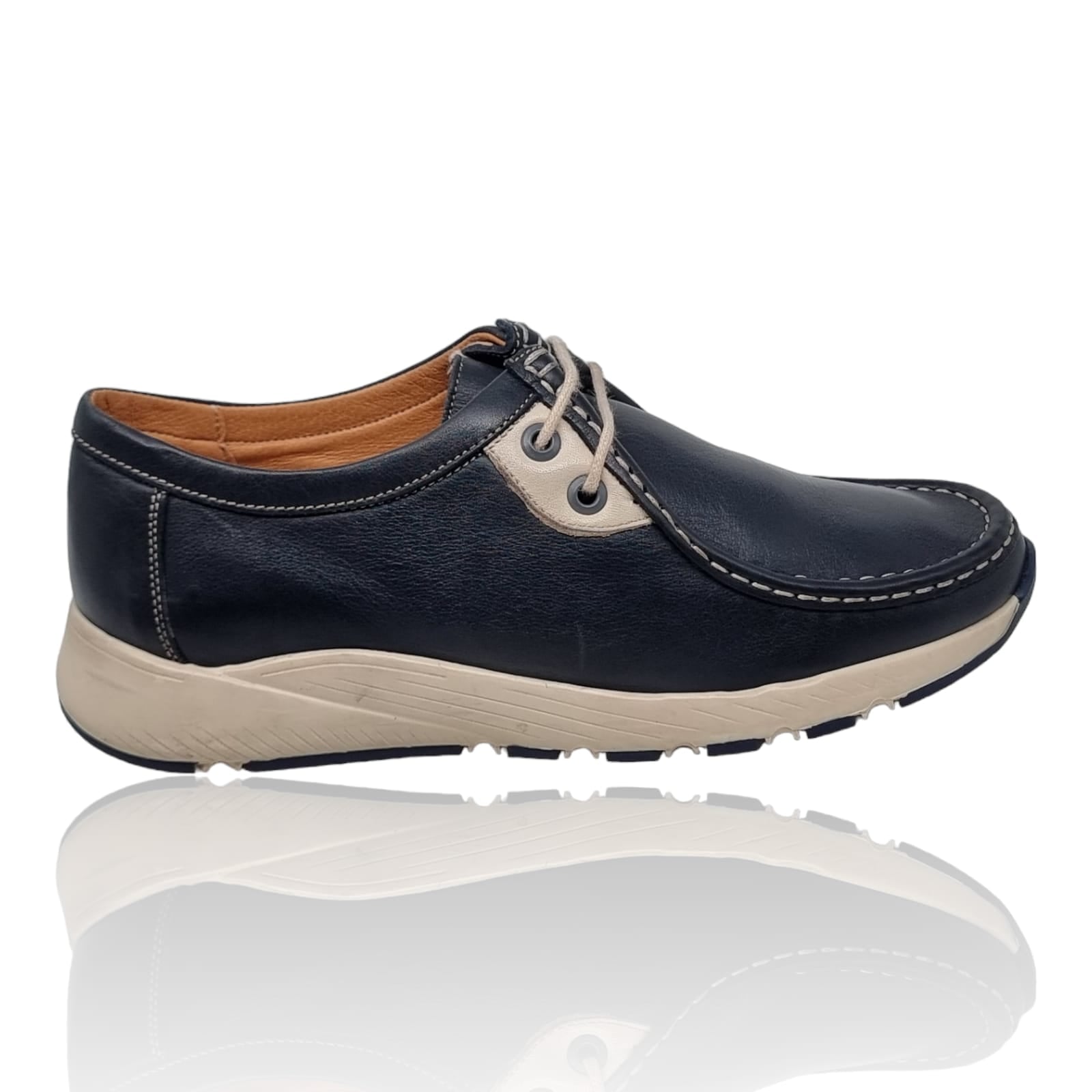 Pantofi Damă Casual Confort Din Piele Naturala Blue 25314