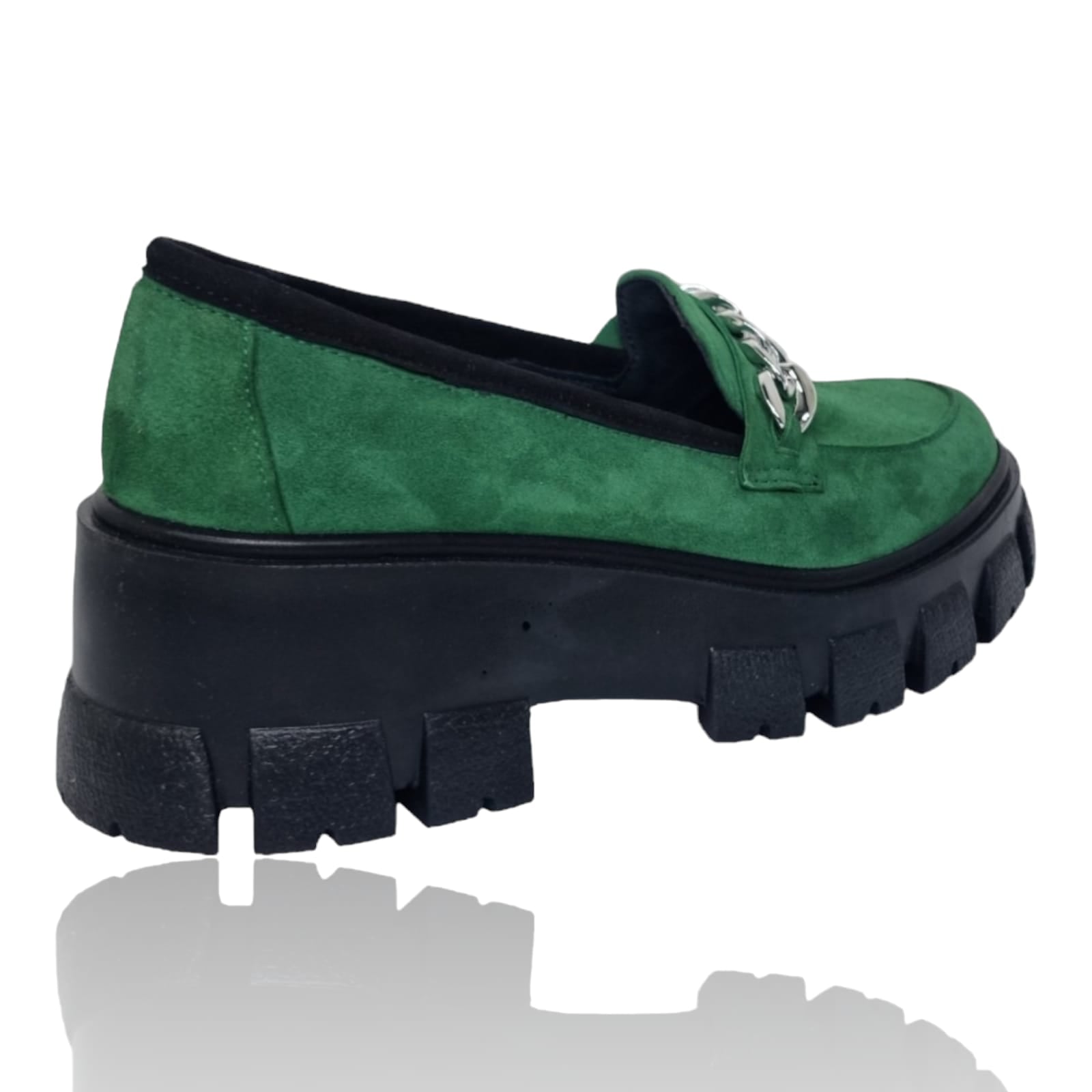 Pantofi Damă Casual Confort Din Piele Naturală Verde 25322