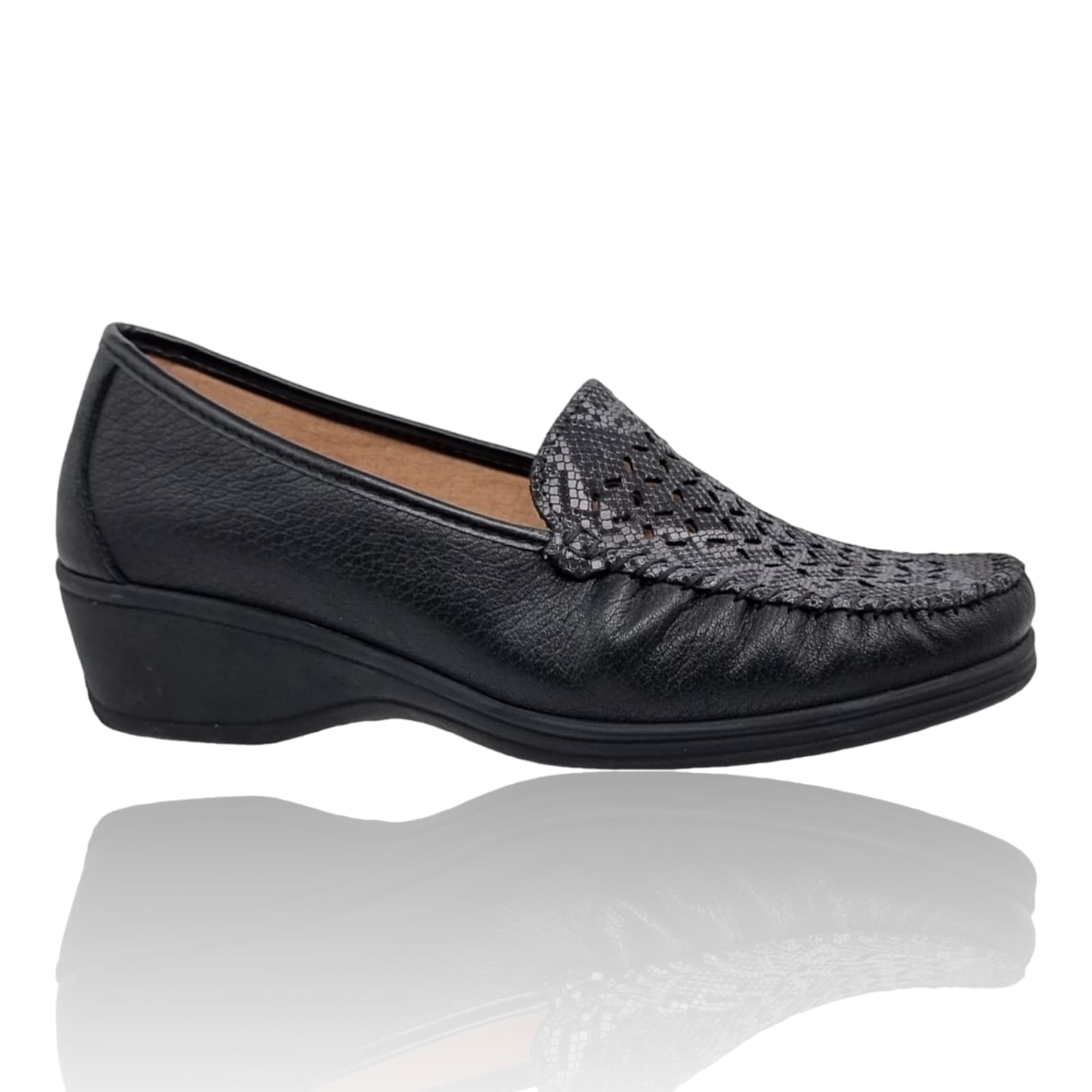 Pantofi Damă Casual Confort Din Piele Naturală Neagră 25325