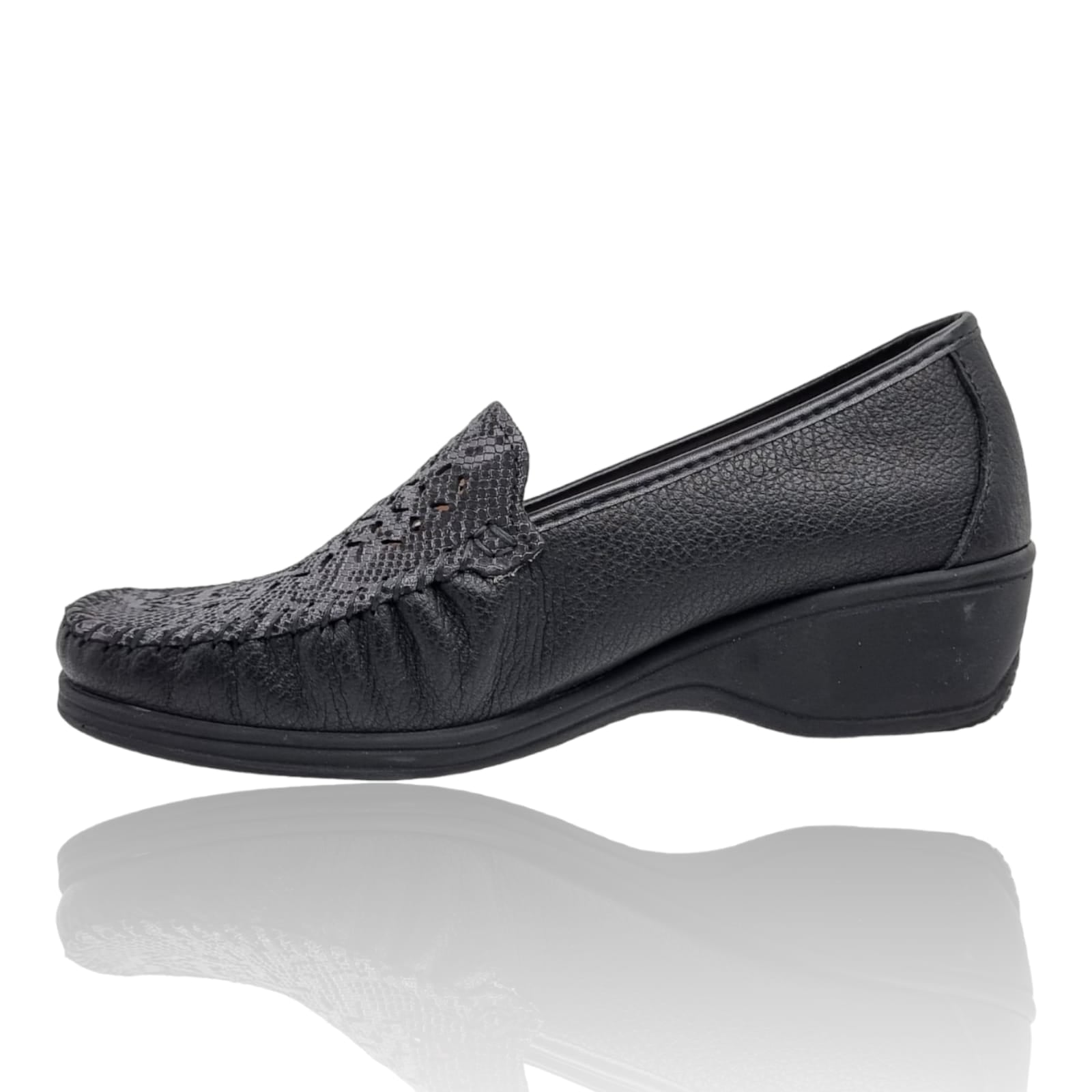 Pantofi Damă Casual Confort Din Piele Naturală Neagră 25325
