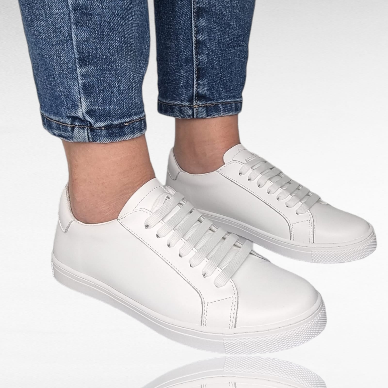 Pantofi Damă Casual Confort Din Piele Albă 25216