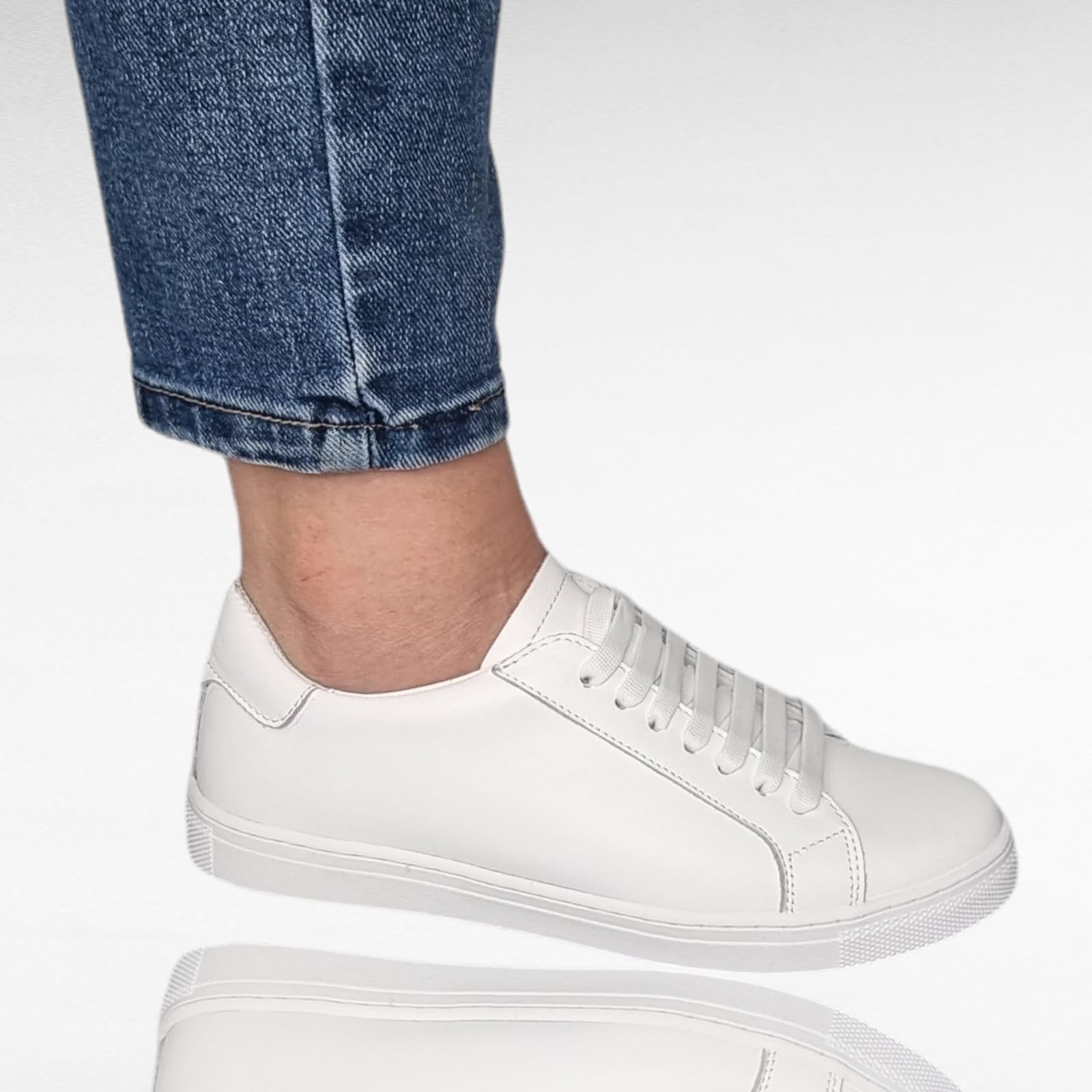 Pantofi Damă Casual Confort Din Piele Albă 25216