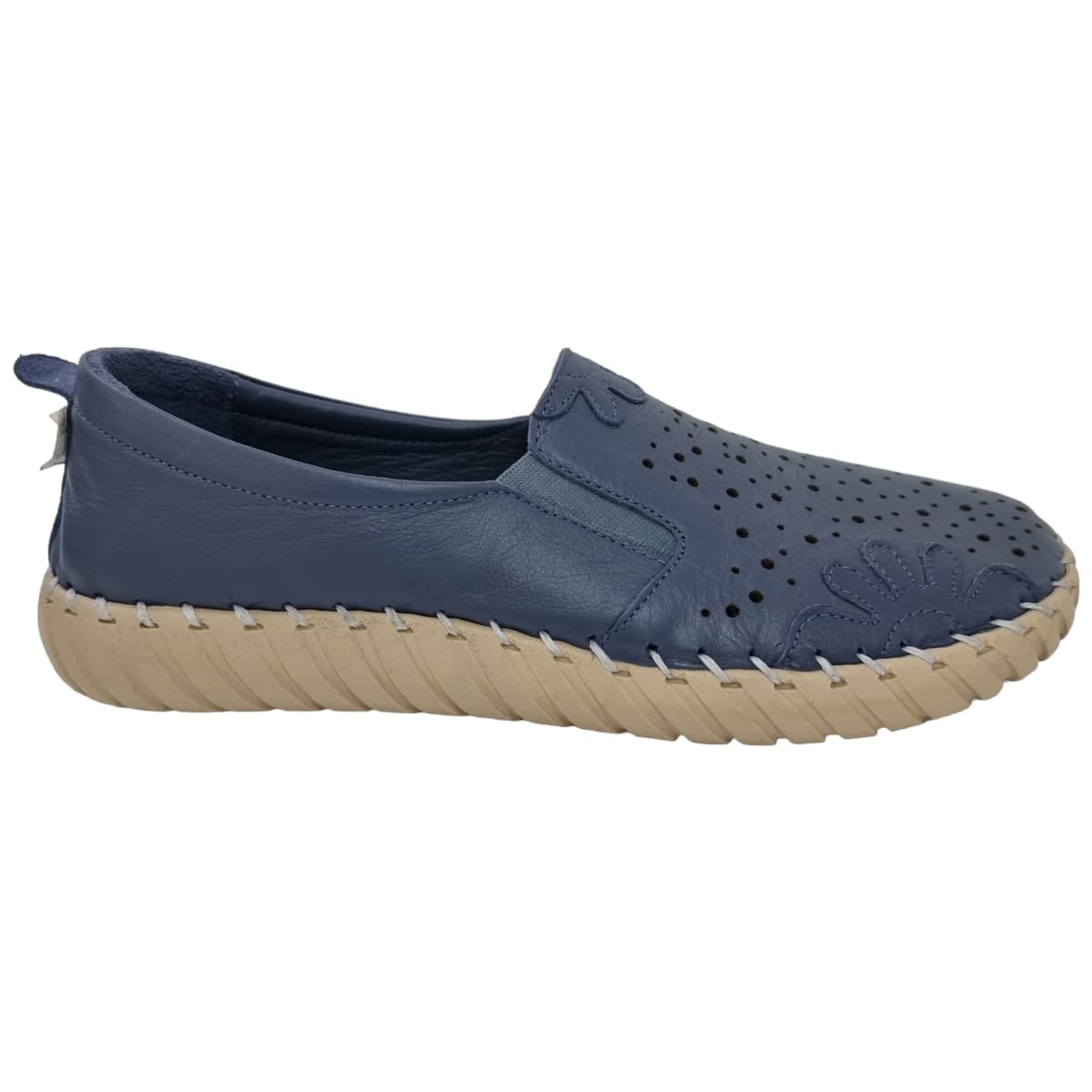 Pantofi Damă Casual Confort Din Piele Blu 25194