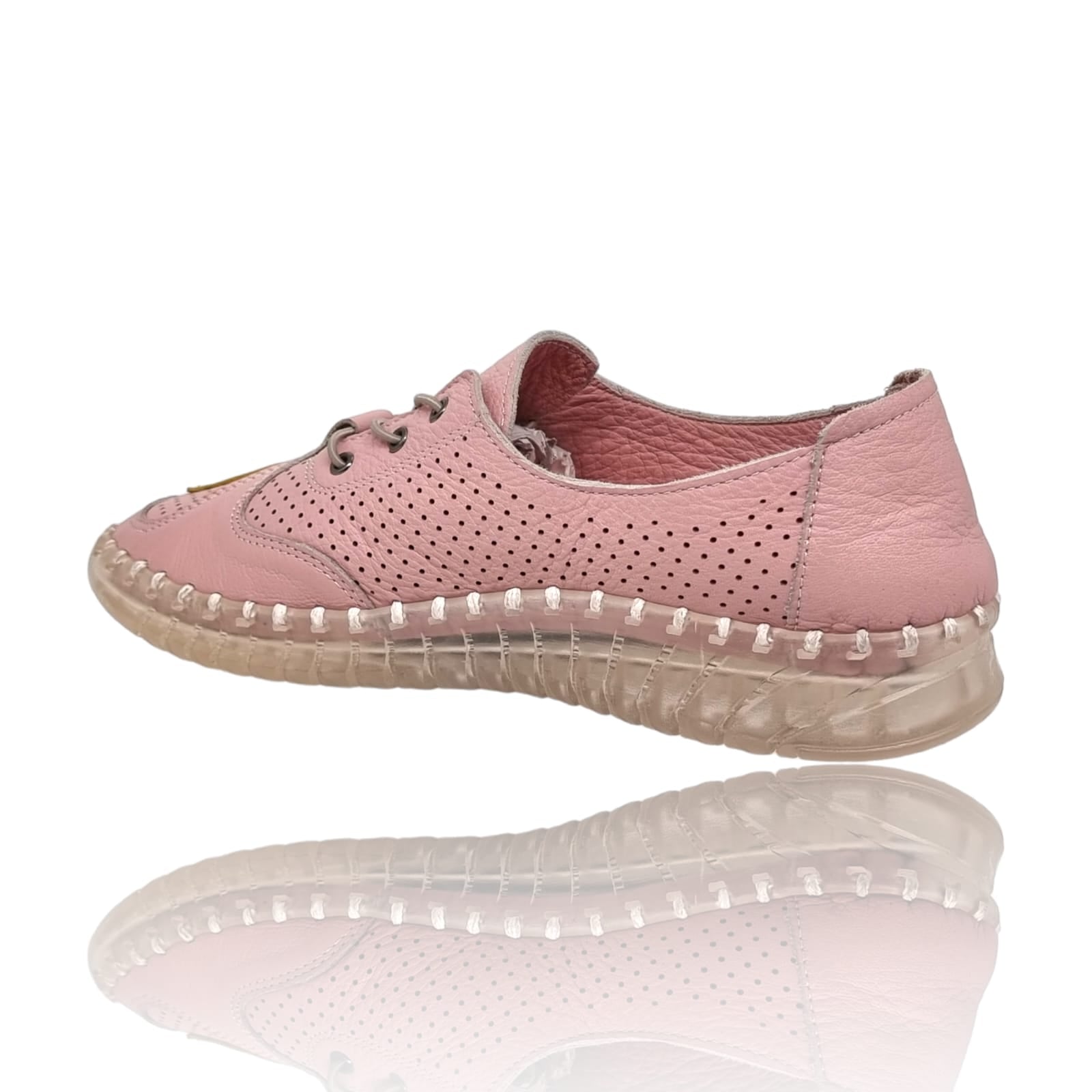 Pantofi Damă Casual Confort Din Piele Pudra 25200