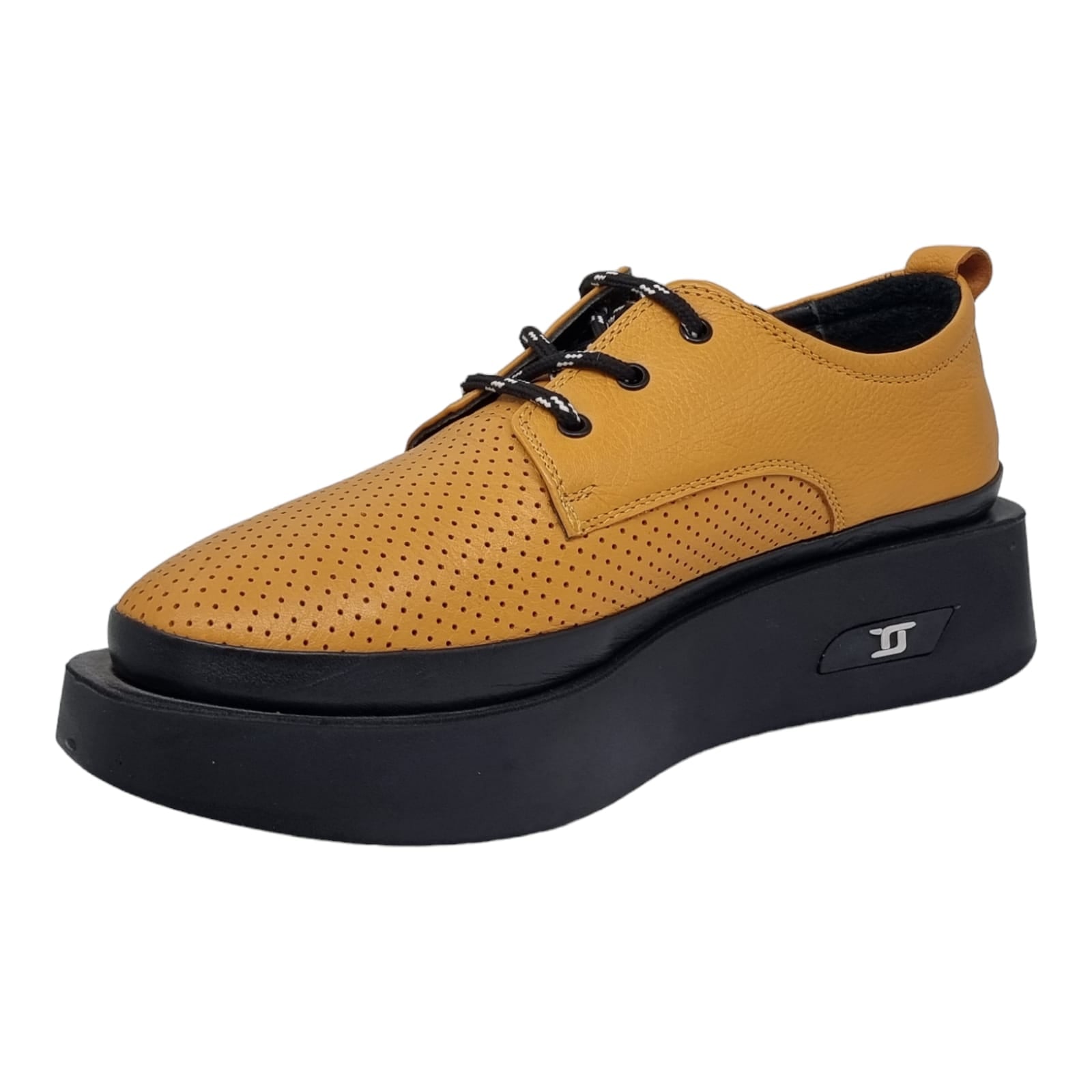Pantofi Damă Casual Confort Din Piele Naturală Galbenă 25198
