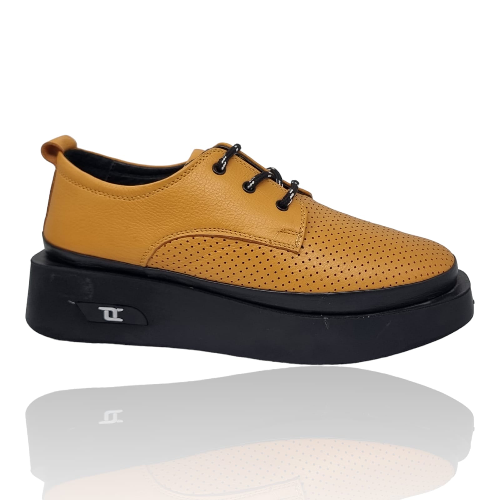 Pantofi Damă Casual Confort Din Piele Naturală Galbenă 25198