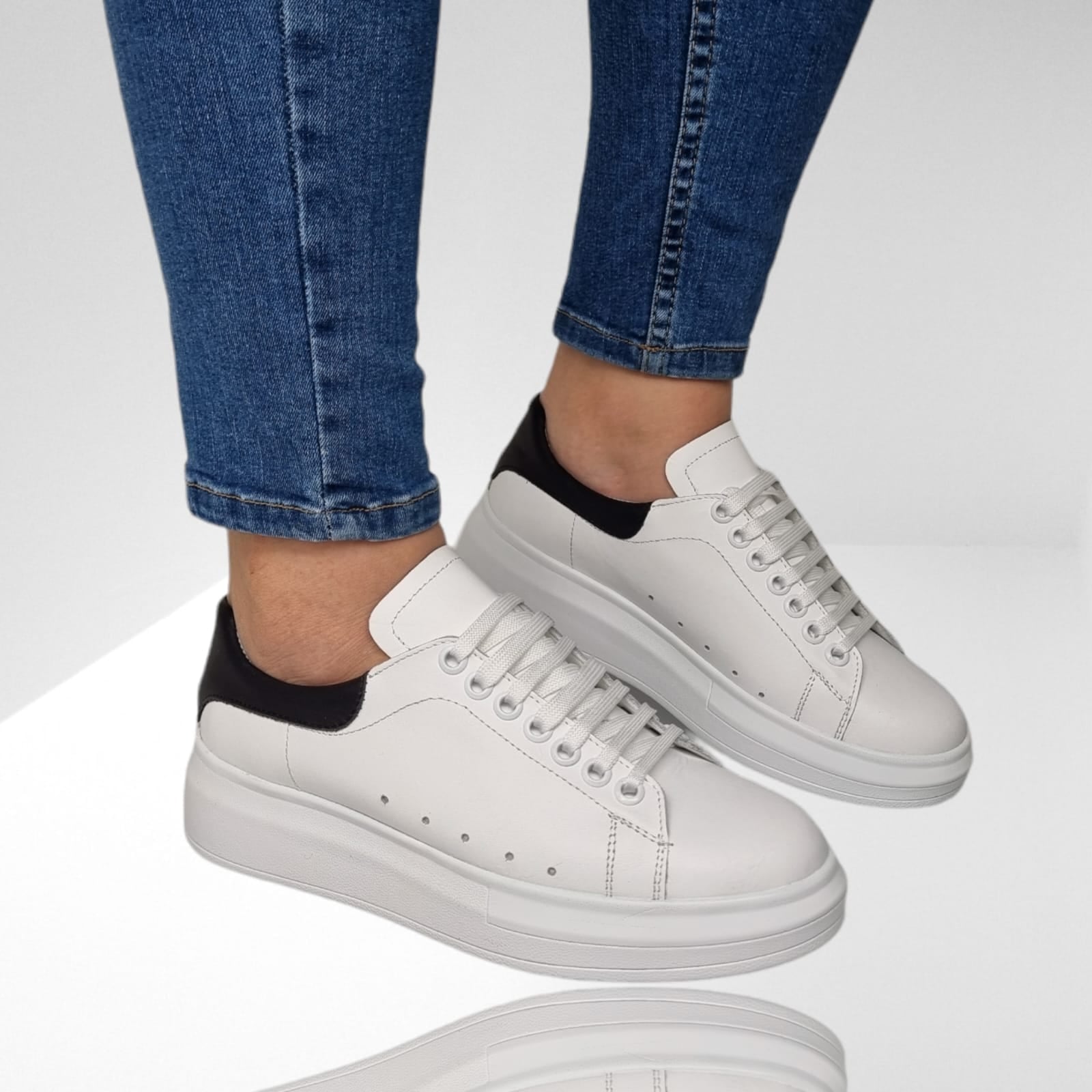 Pantofi Damă Casual Confort Din Piele Naturală Albă 25118