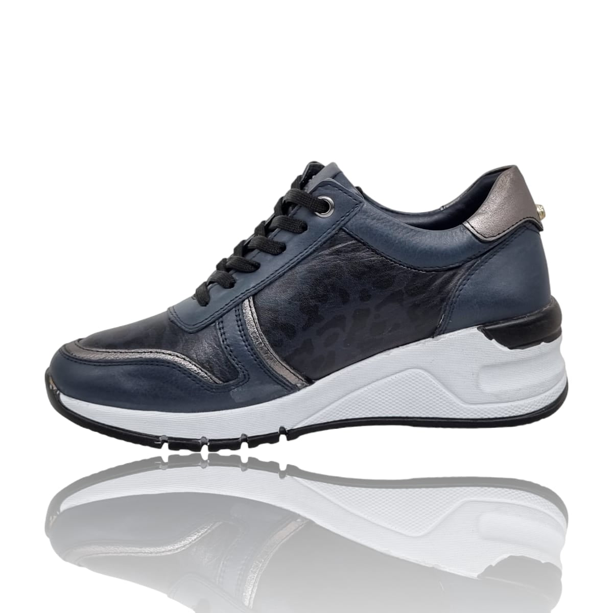 Pantofi Damă Casual Confort Din Piele Naturală Blue 25117