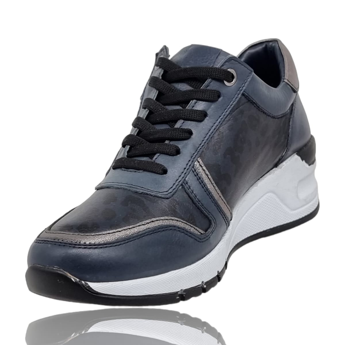 Pantofi Damă Casual Confort Din Piele Naturală Blue 25117