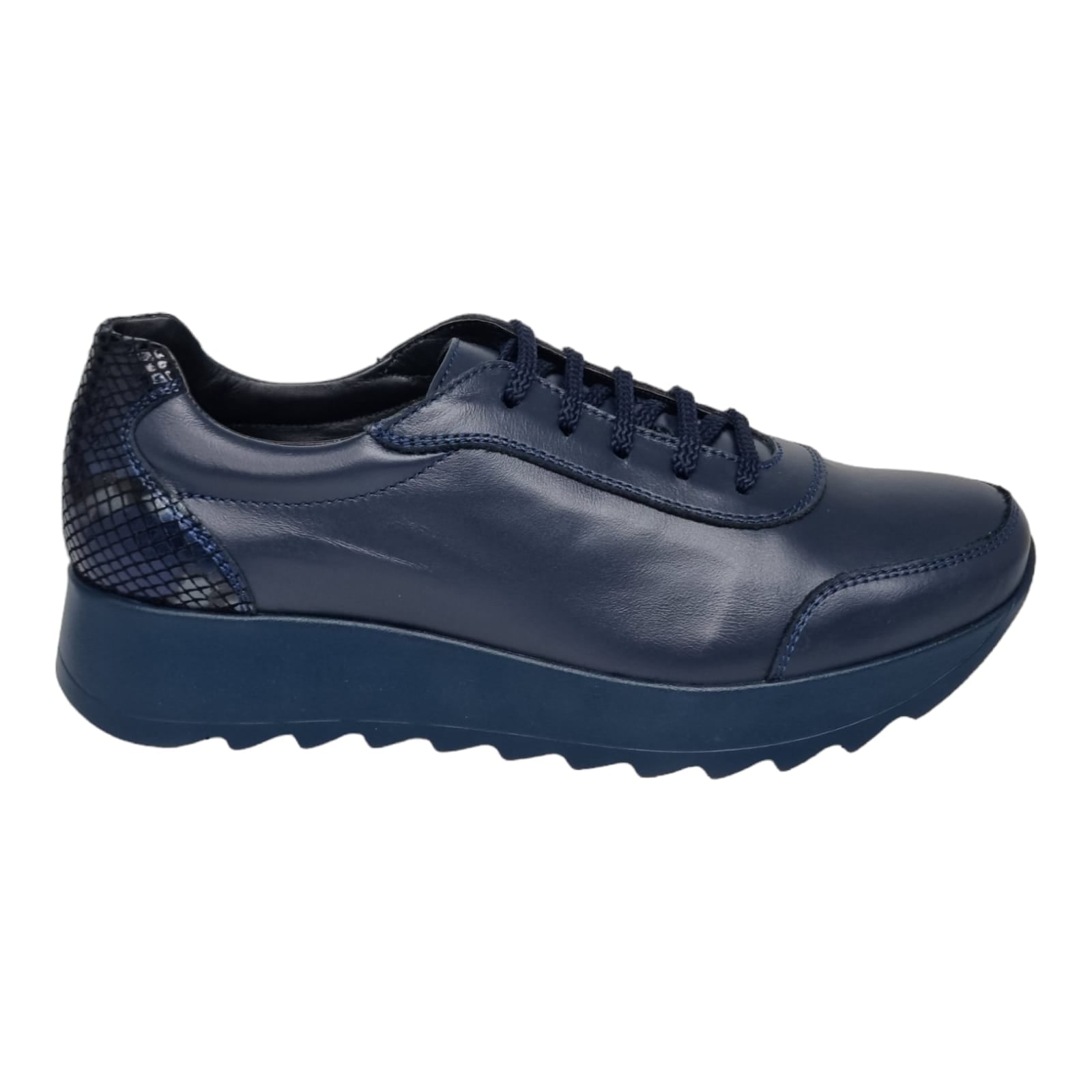 Pantofi Damă Casual Confort Din Piele Naturală Blue 5090