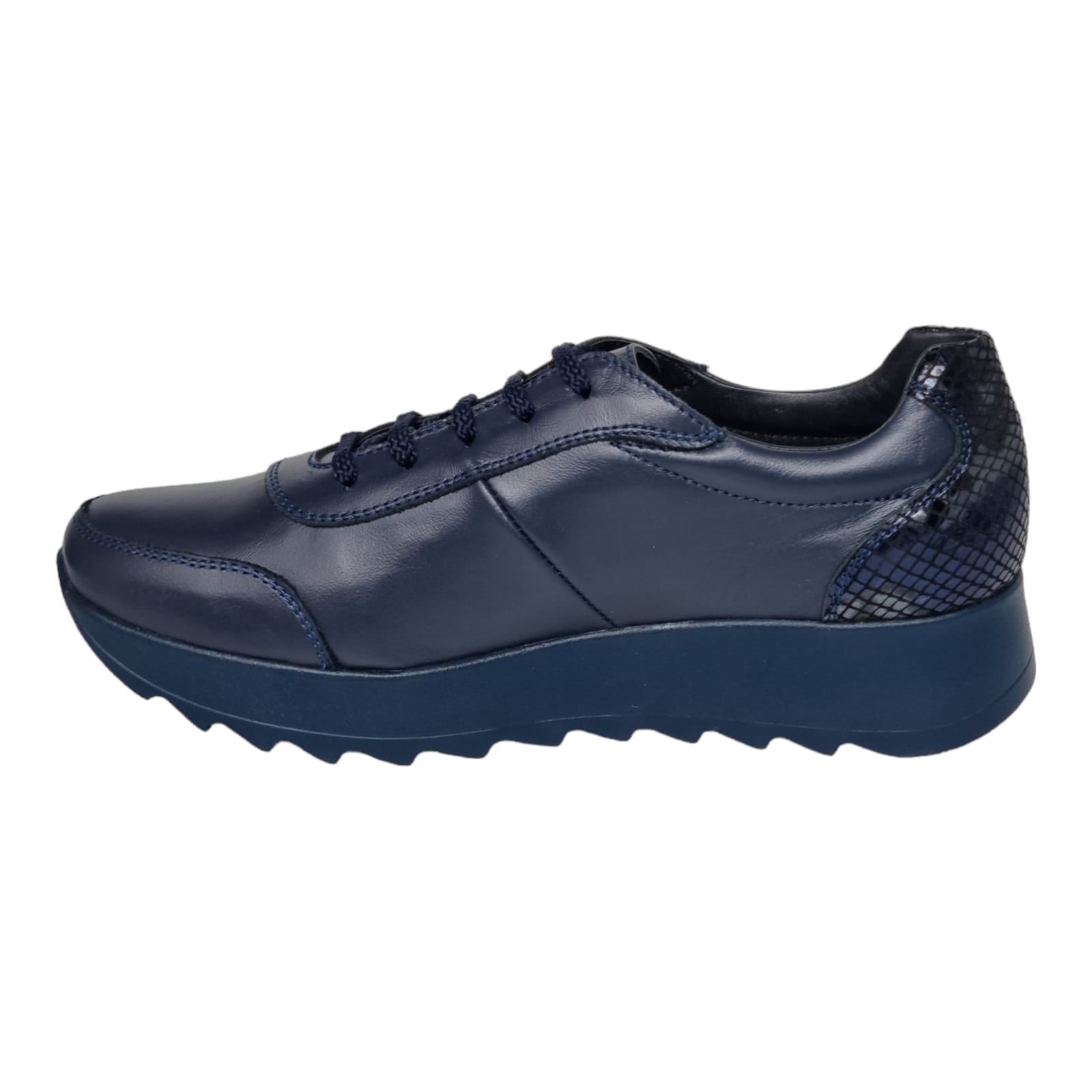 Pantofi Damă Casual Confort Din Piele Naturală Blue 5090