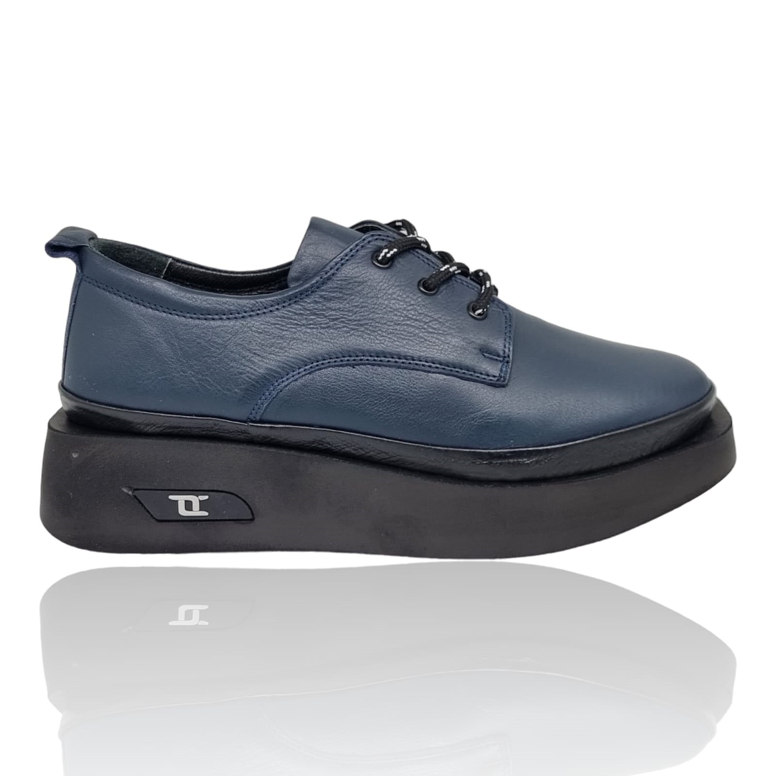 Pantofi Damă Casual Confort Din Piele Naturală Blue 25163