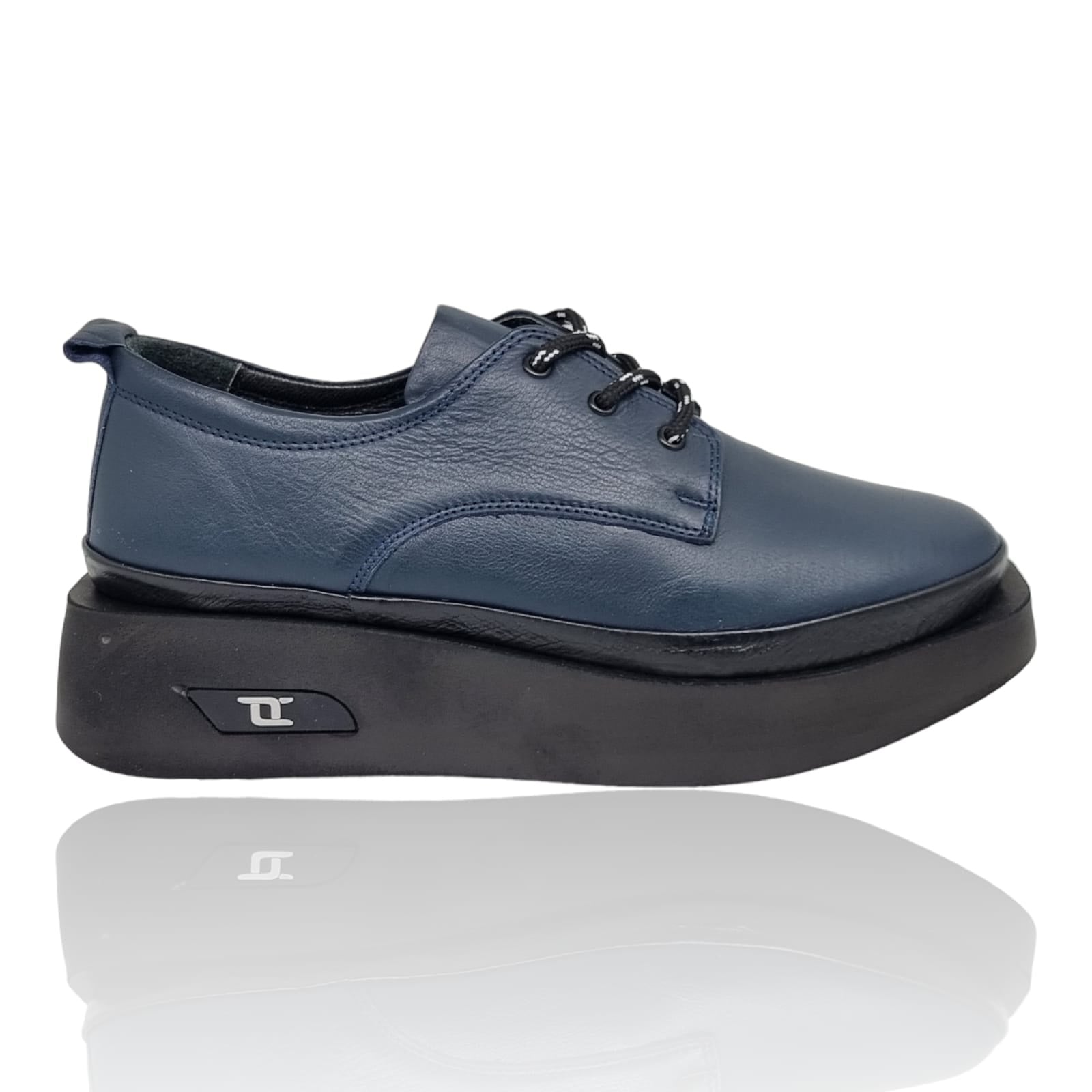 Pantofi Damă Casual Confort Din Piele Naturală Blue 25163