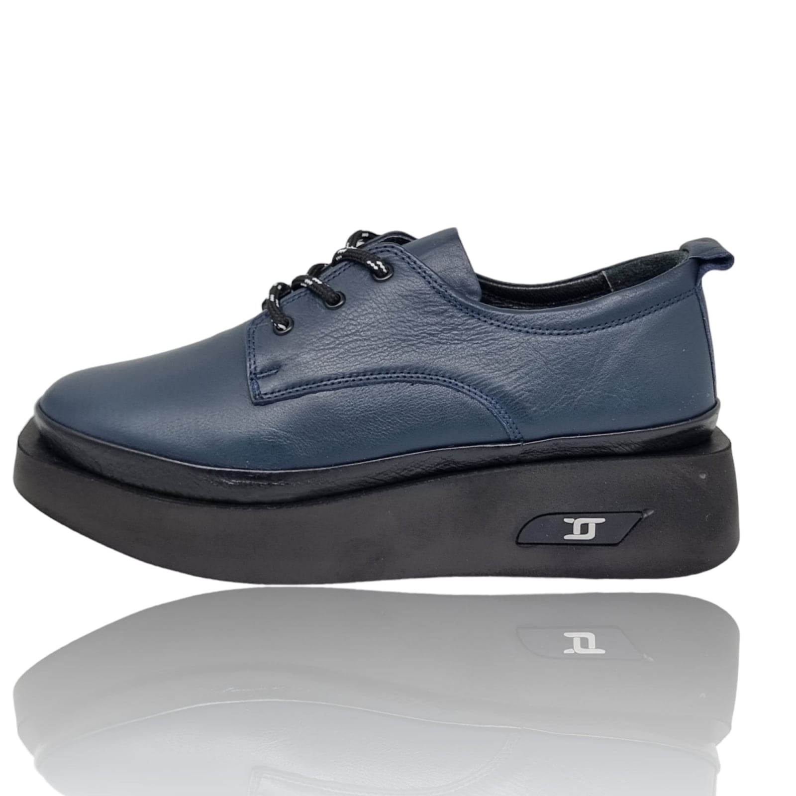 Pantofi Damă Casual Confort Din Piele Naturală Blue 25163