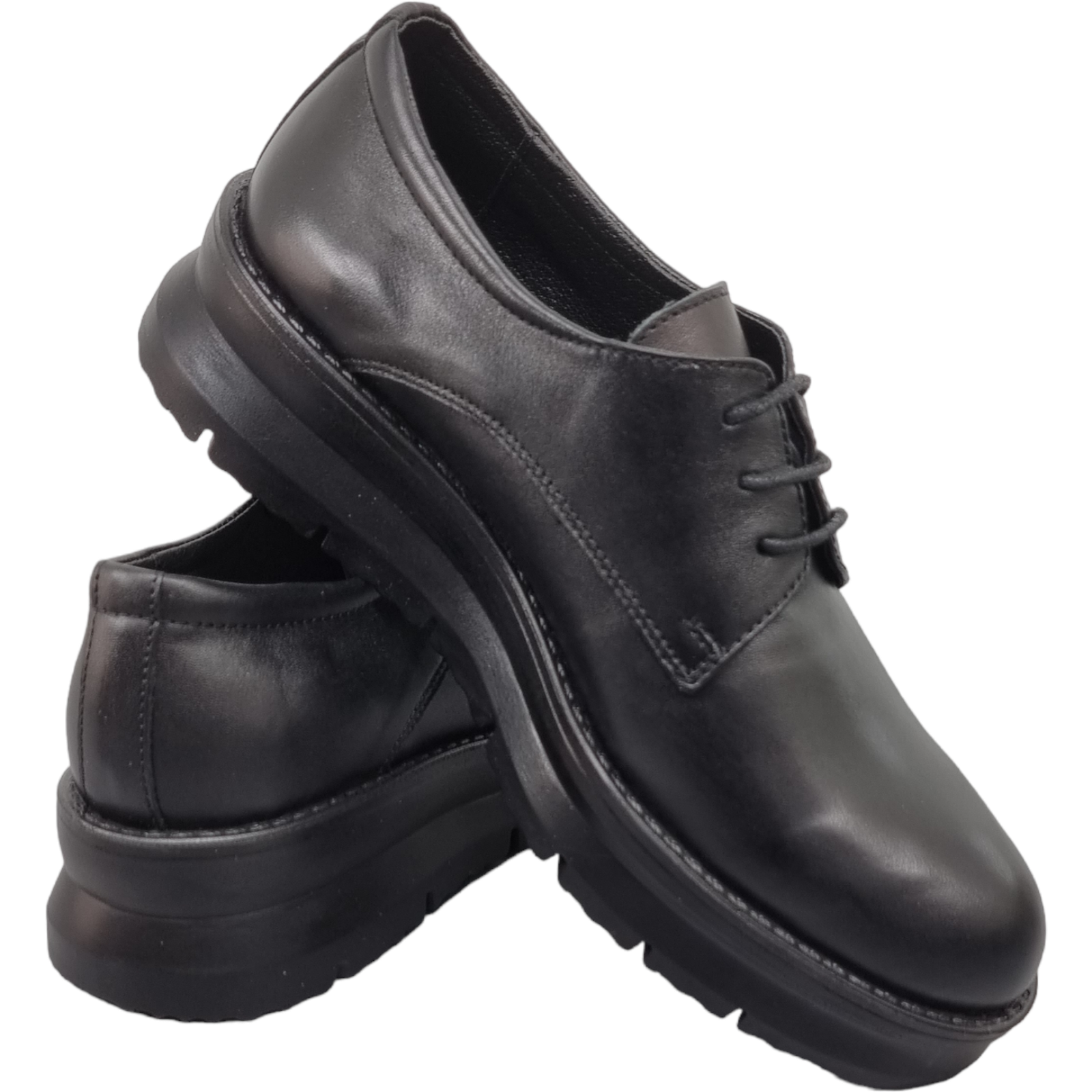 Pantofi Damă Casual Confort Din Piele Naturală Neagră 25143