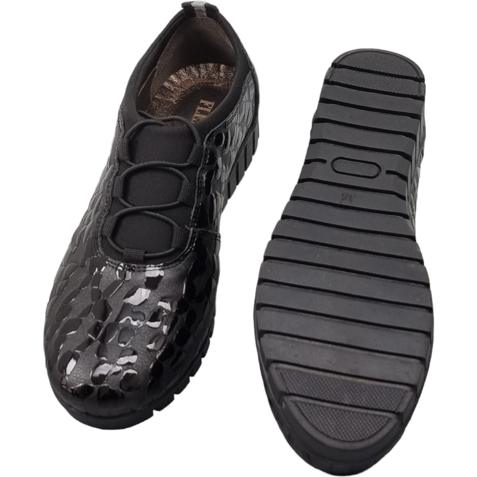 Pantofi Damă Casual Confort Din Piele Naturală Neagră 25142