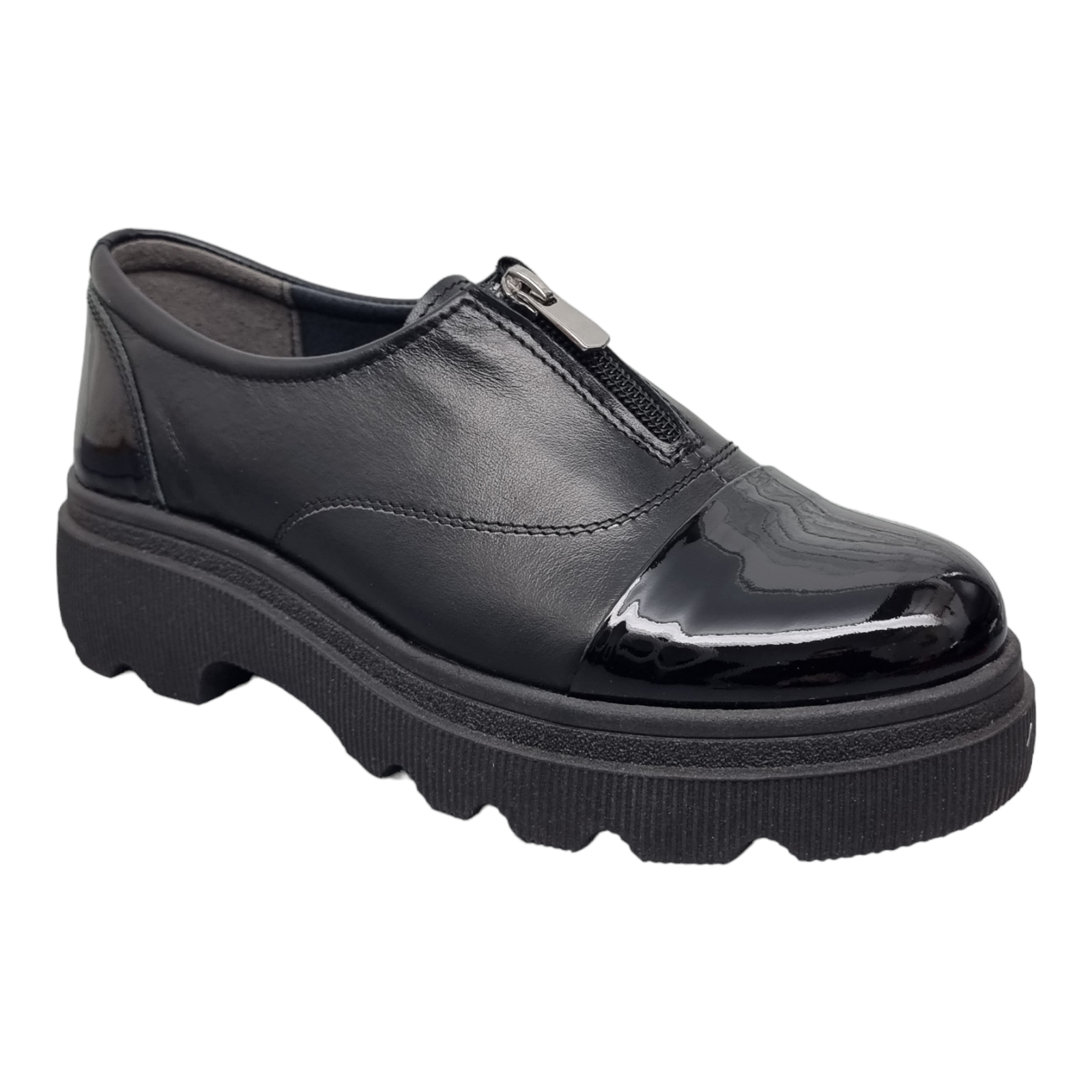 Pantofi Damă Casual Confort Din Piele Naturală Neagră 5138