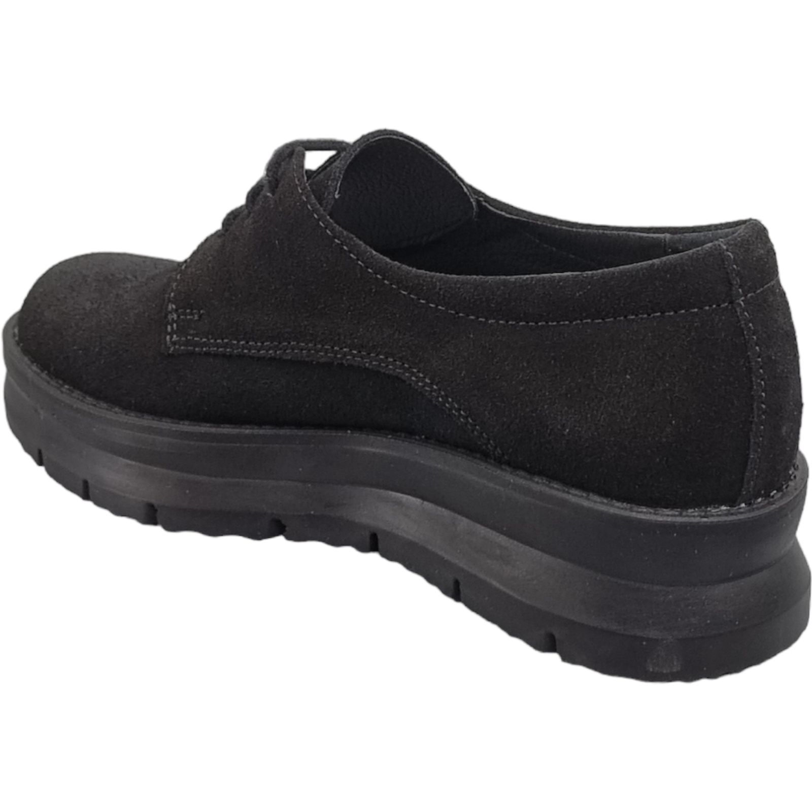 Pantofi Damă Casual Confort Din Piele Velur Naturală Neagră 5141