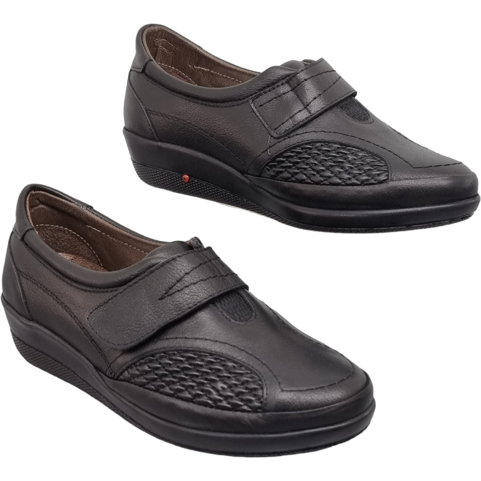 Pantofi Damă Casual Confort Din Piele Naturală Neagră 5140