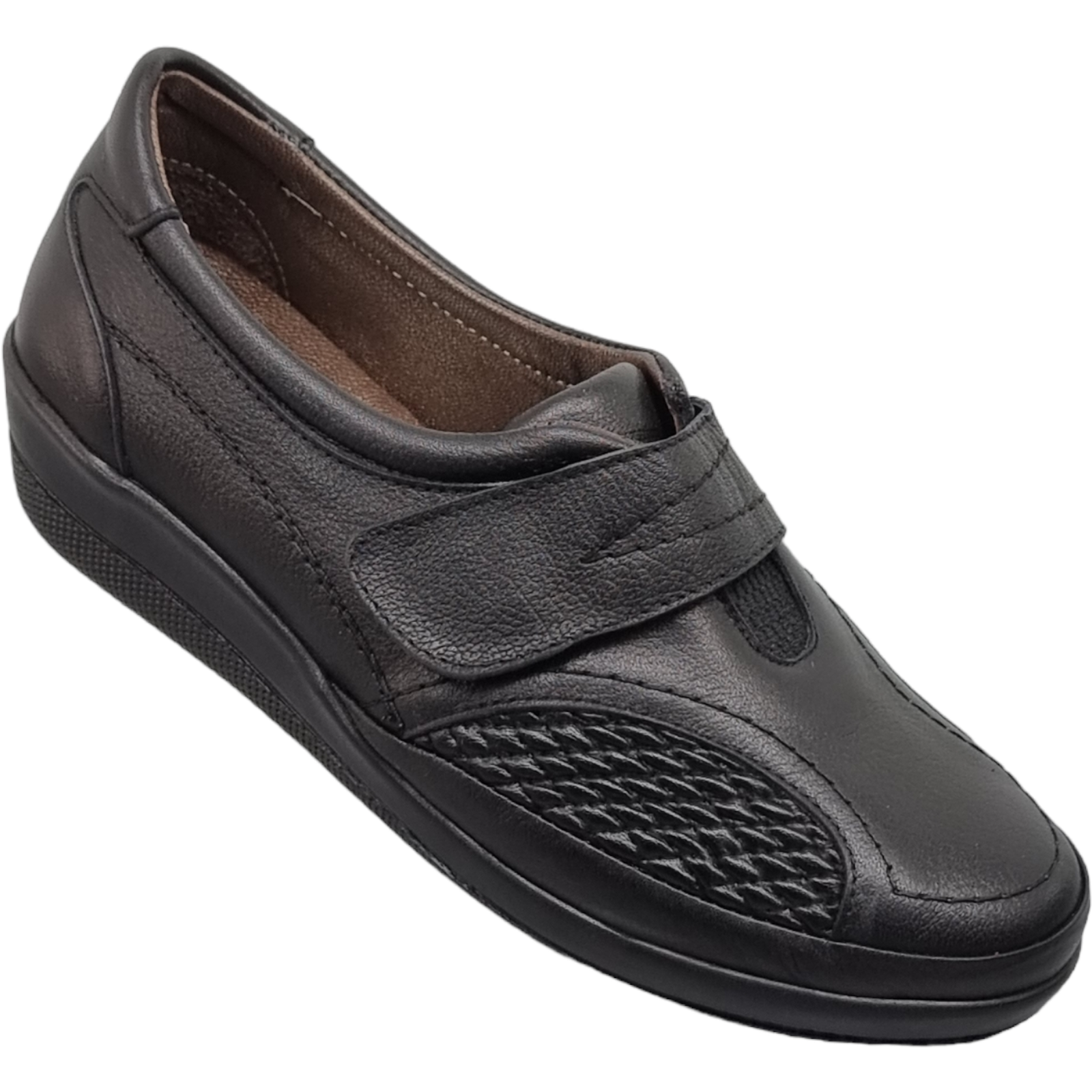 Pantofi Damă Casual Confort Din Piele Naturală Neagră 5140