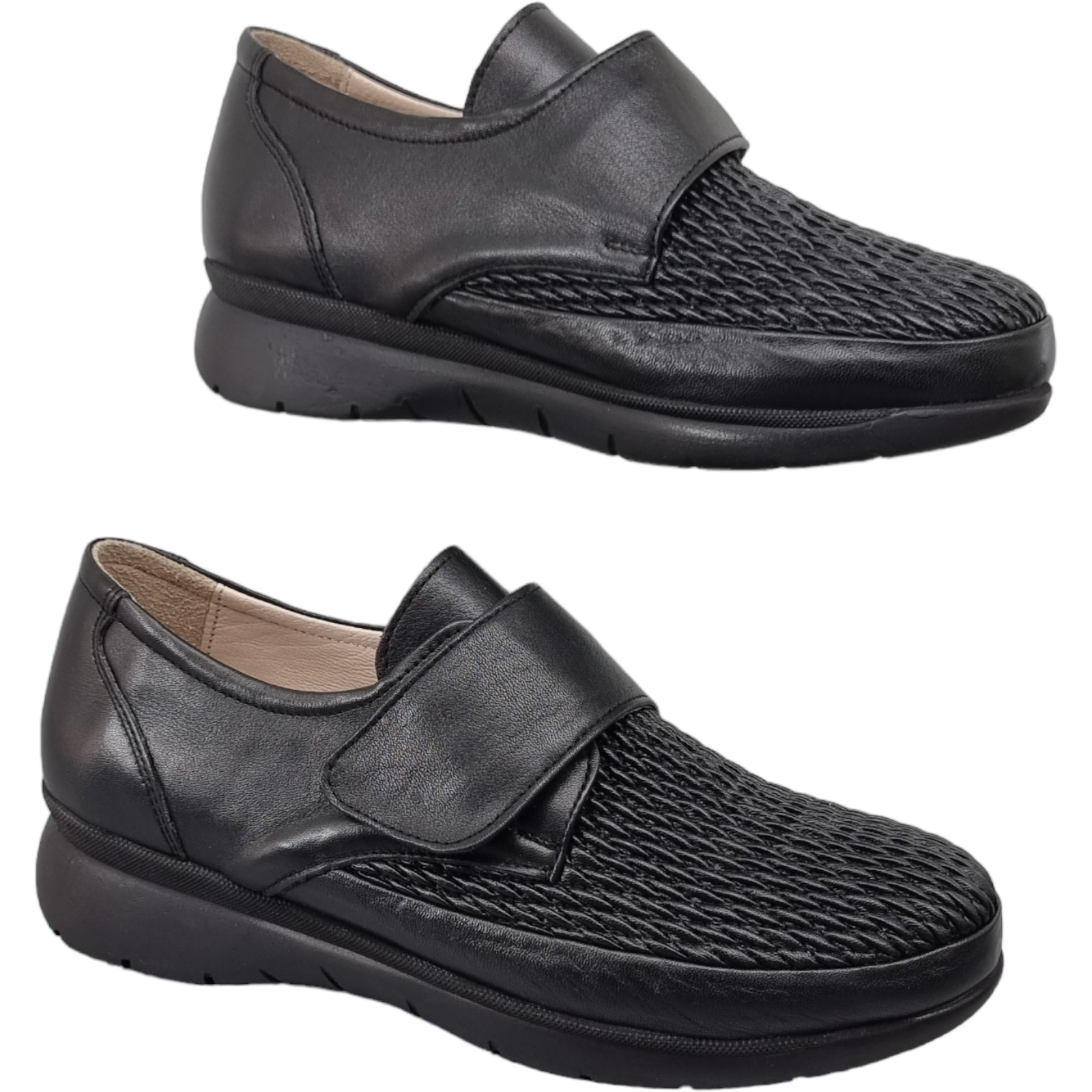 Pantofi Damă Casual Confort Din Piele Naturală Neagră 5075