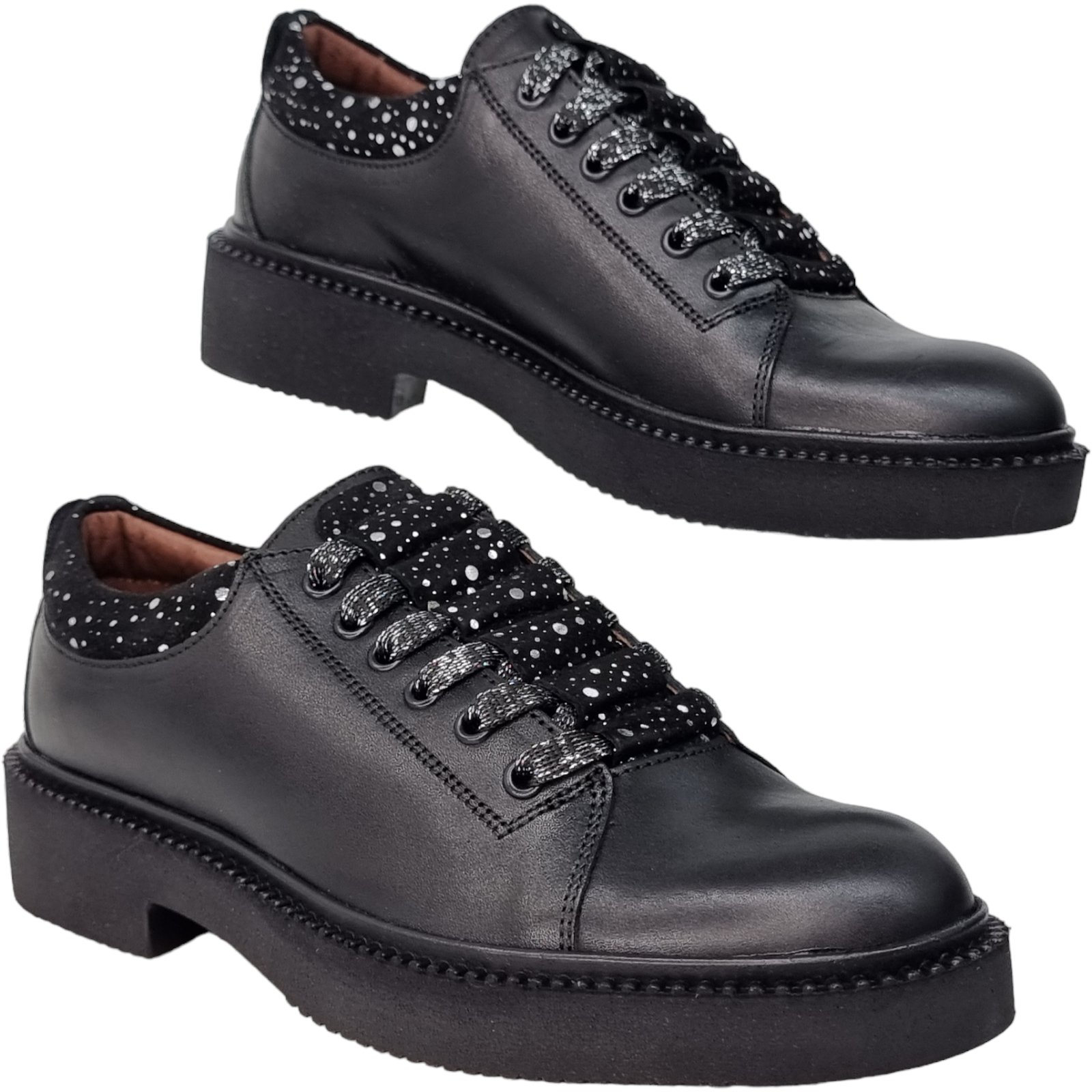 Pantofi Damă Casual Din Piele Naturală Neagră 25170