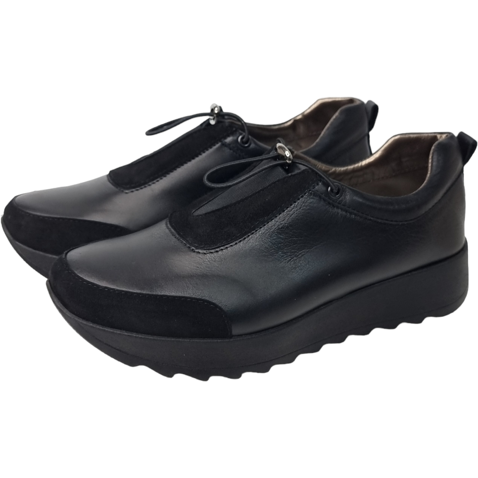 Pantofi Damă Casual Confort Din Piele Velur Naturală Neagră 5089