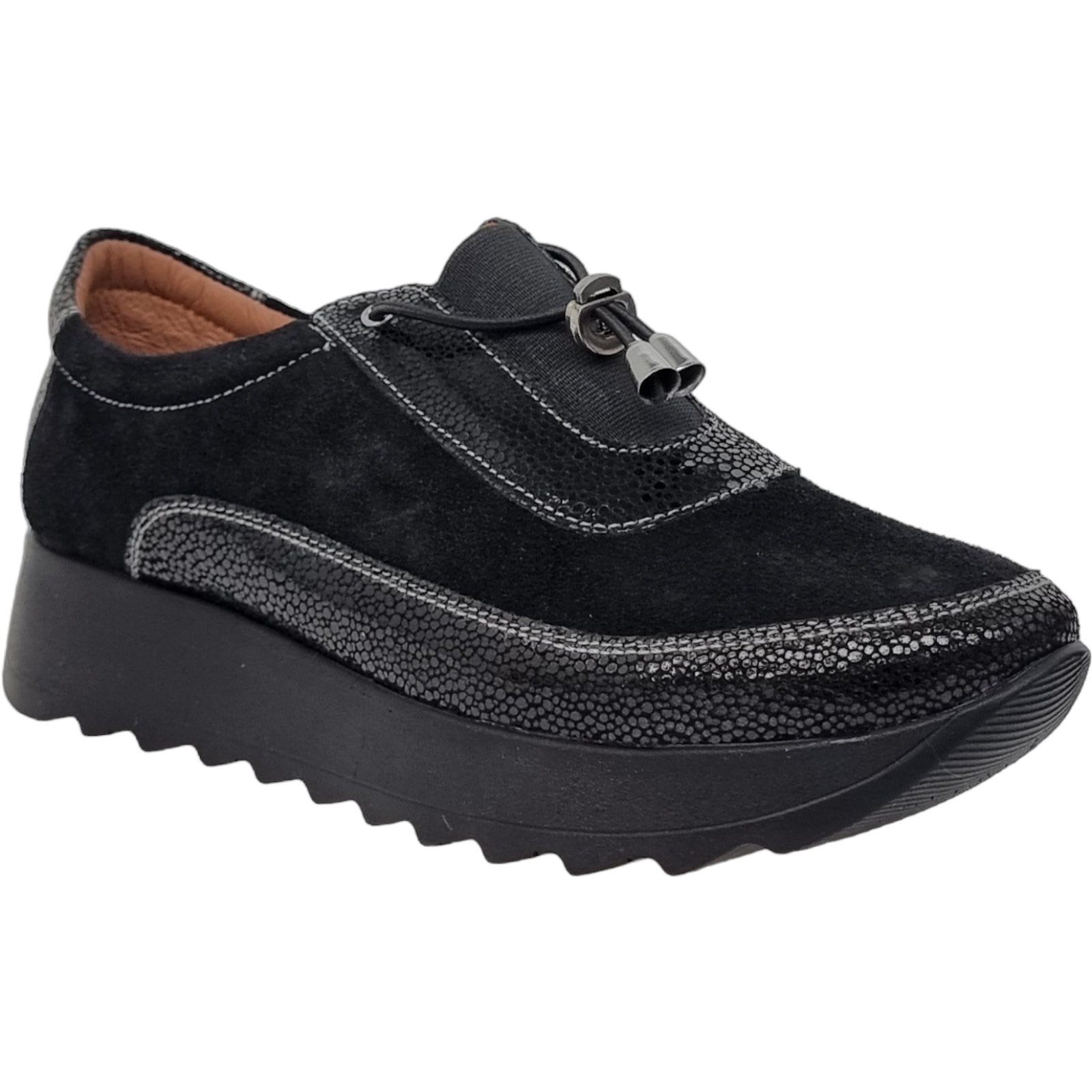 Pantofi Damă Casual Confort Din Piele Naturală Neagră 25174
