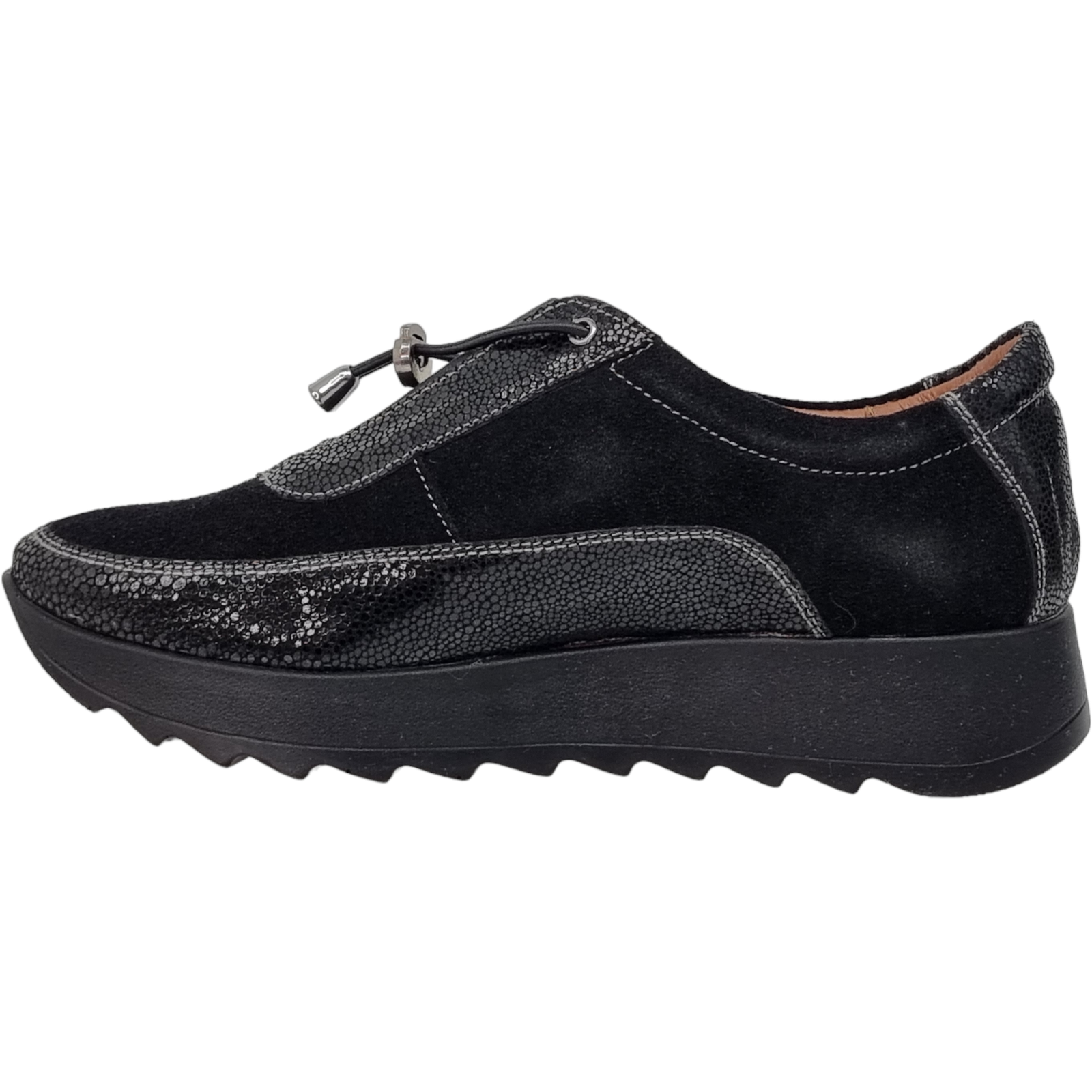 Pantofi Damă Casual Confort Din Piele Naturală Neagră 25174