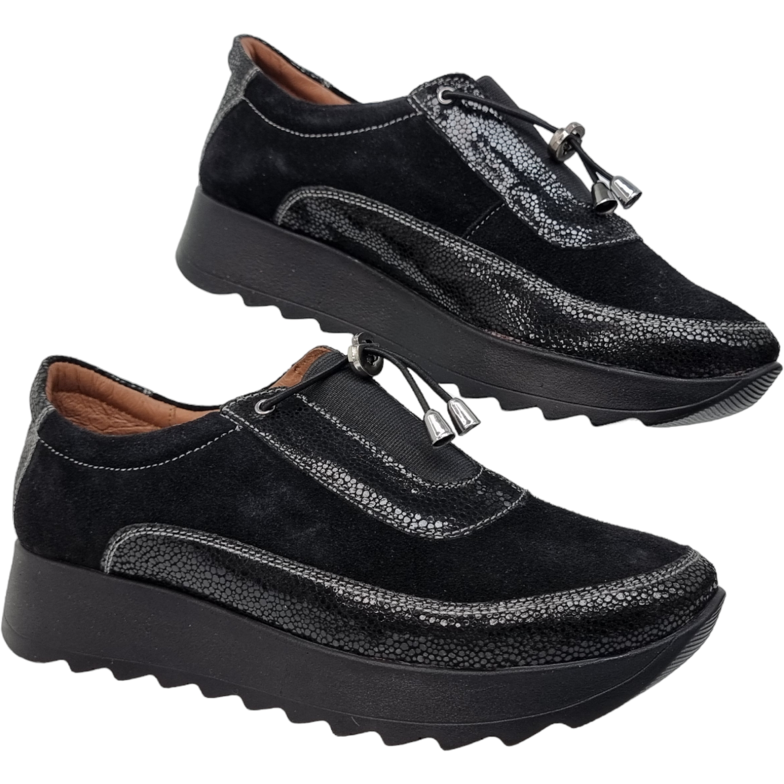 Pantofi Damă Casual Confort Din Piele Naturală Neagră 25174