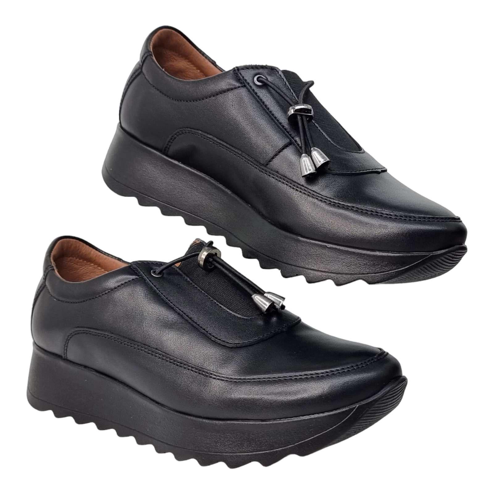 Pantofi Damă Casual Confort Din Piele Naturală Neagră 25177