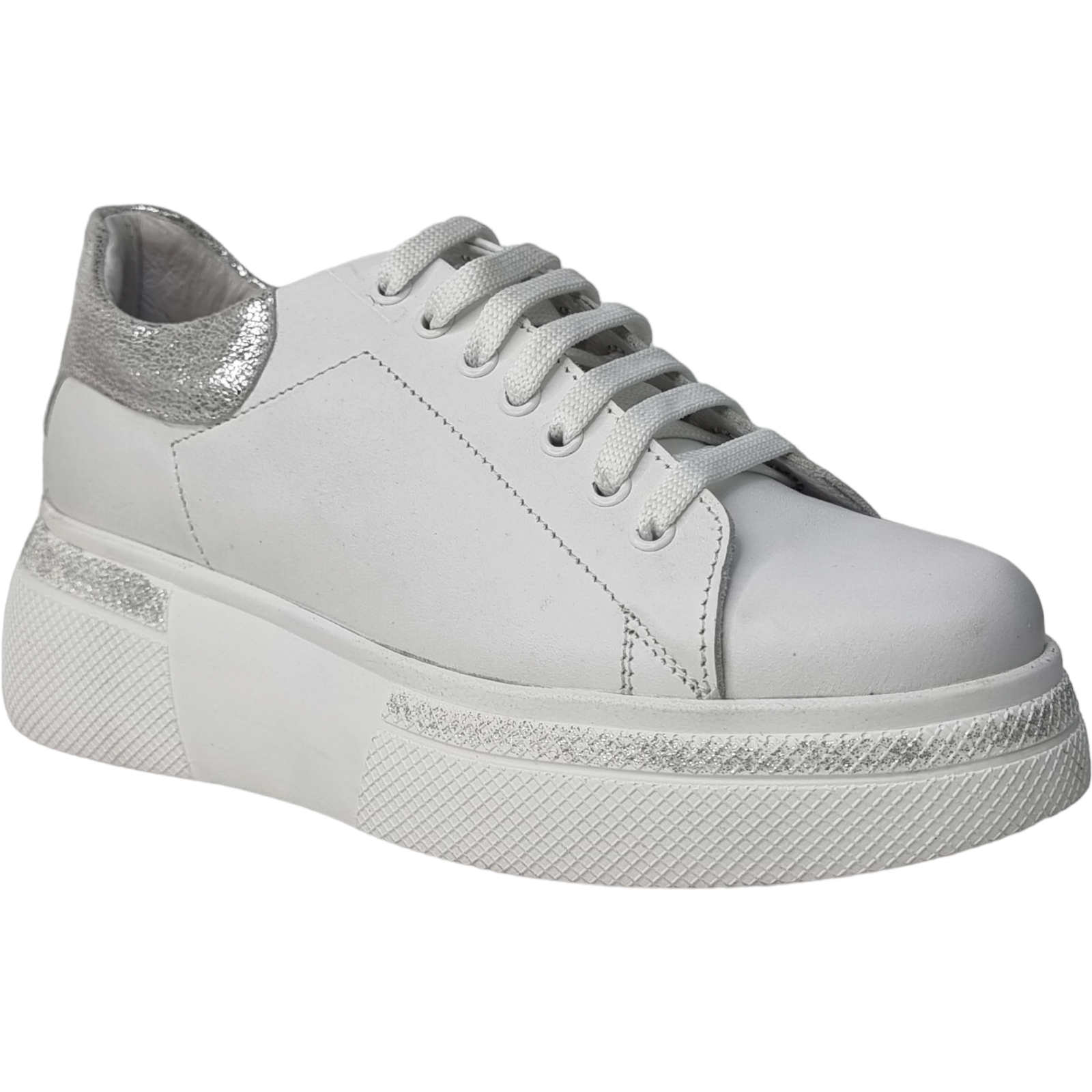 Pantofi Damă Casual Confort Din Piele Naturală Albă 25181