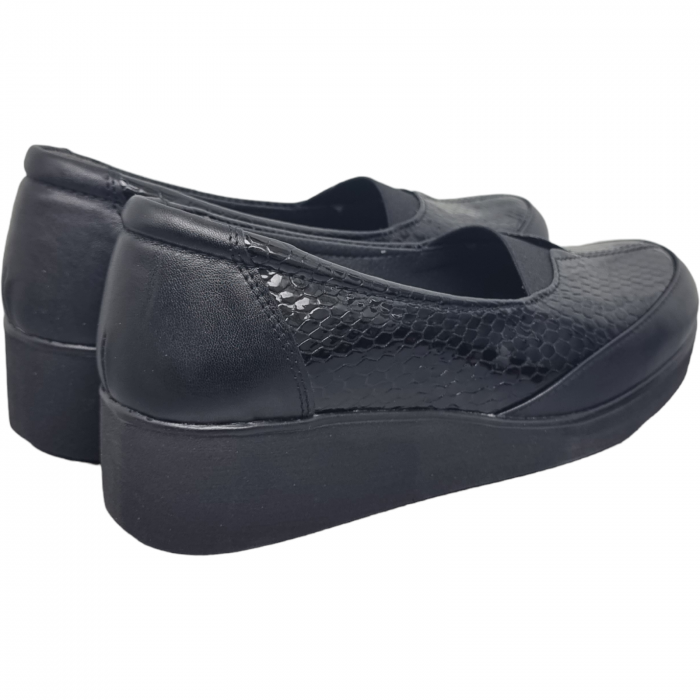 Pantofi Damă Casual Confort Din Piele Naturală Neagră 25109