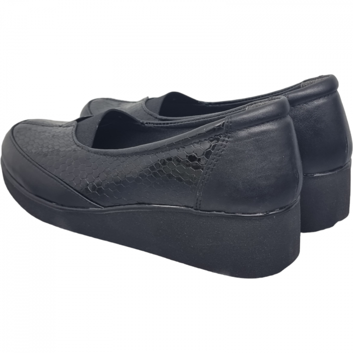 Pantofi Damă Casual Confort Din Piele Naturală Neagră 25109
