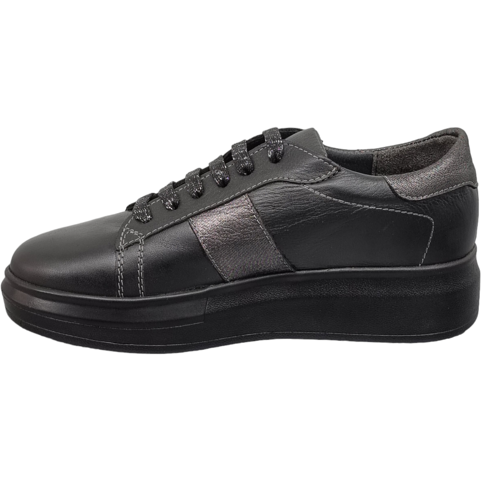 Pantofi Damă Casual Confort Din Piele Naturală Neagră 25110