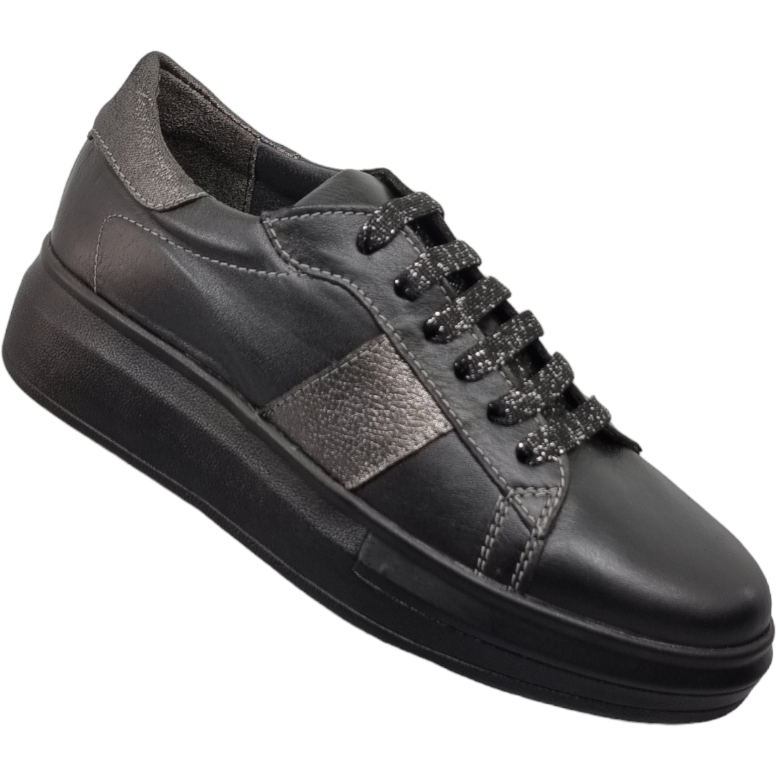 Pantofi Damă Casual Confort Din Piele Naturală Neagră 25110