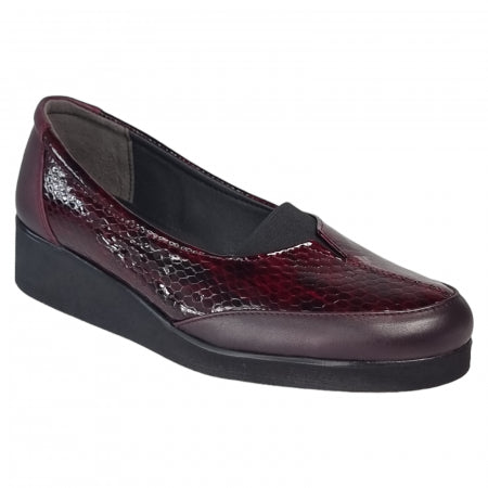 Pantofi Damă Casual Confort Din Piele Naturală Bordo 25111
